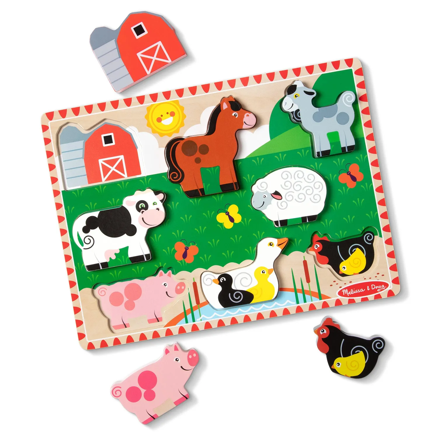 Melissa & Doug Farm Animals Holzpuzzle 8 Teile Bauernhof
