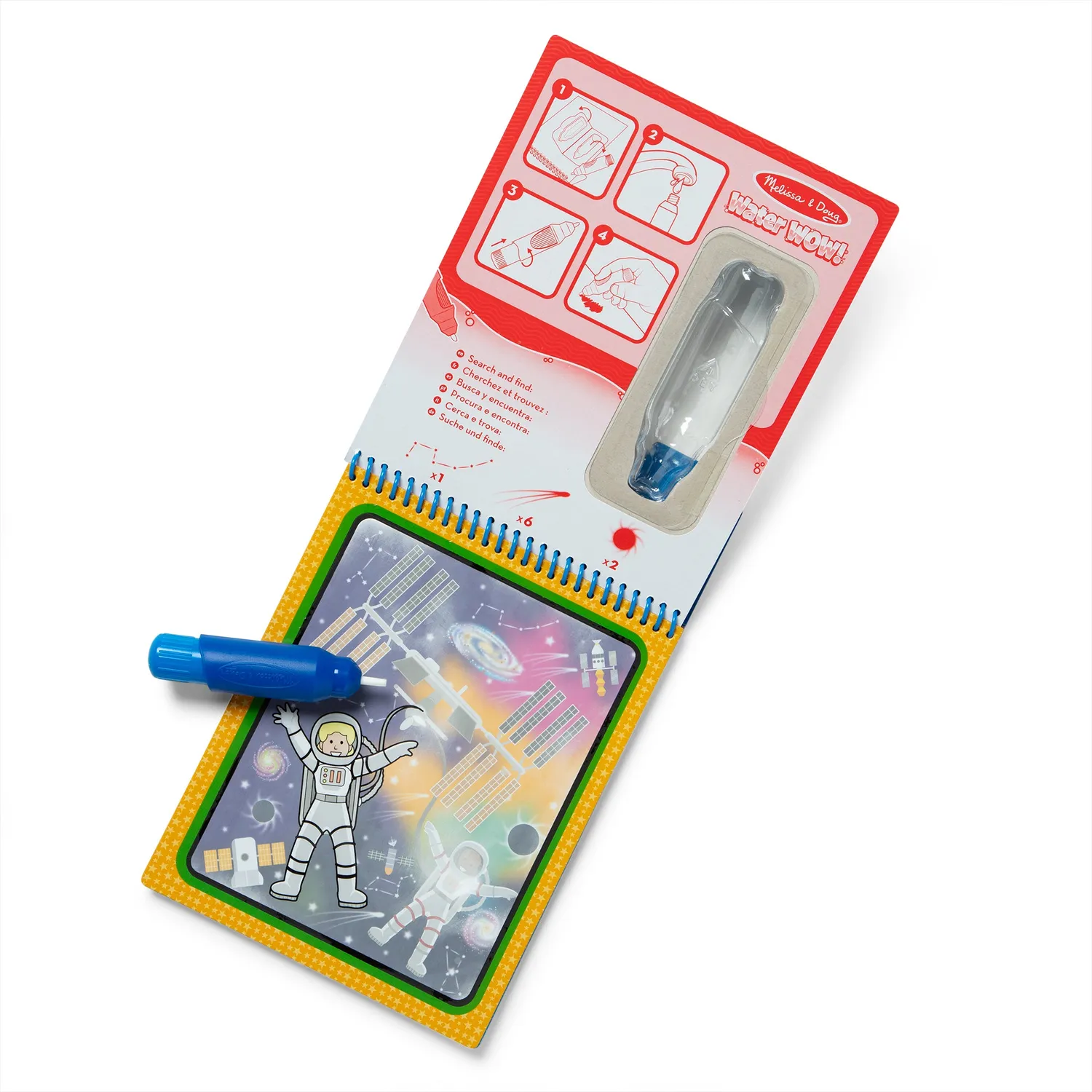 Melissa & Doug Water Wow Space Wassermalbuch 4 Seiten nachfüllbar