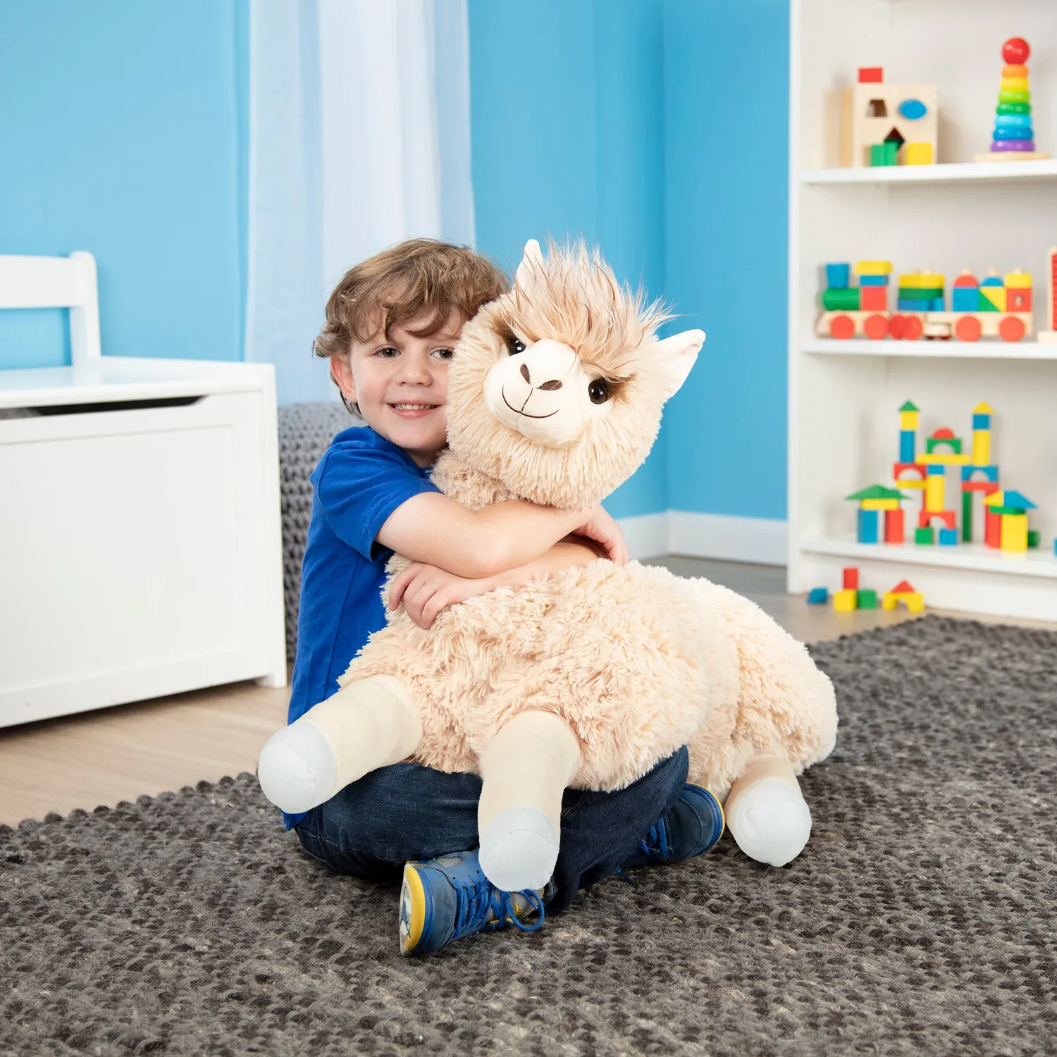 Melissa & Doug Lama Kuscheltier Jumbo 107 cm beige