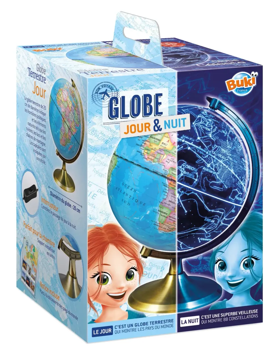 Buki France 7345 Tag und Nacht Globus französisch 21 cm