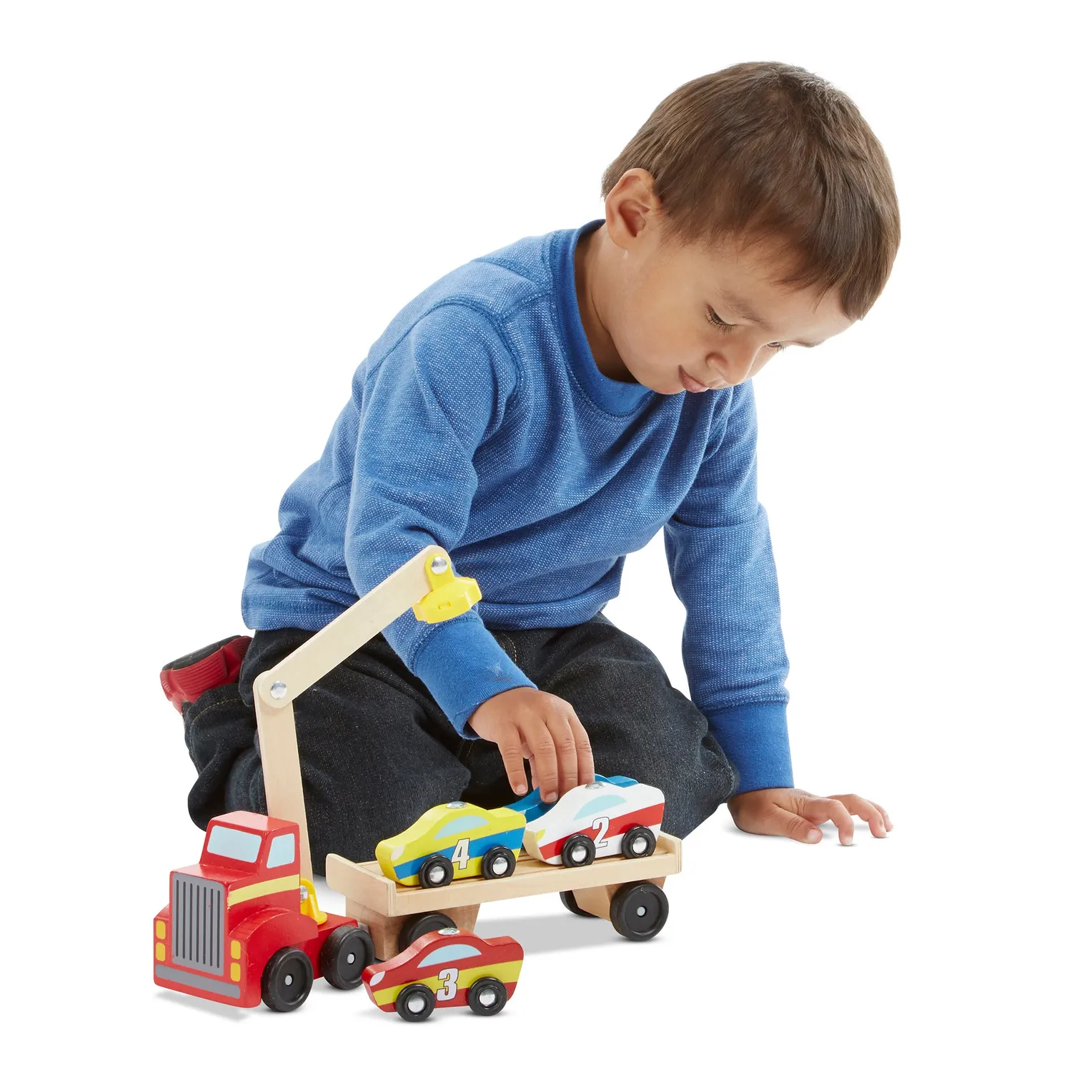 Melissa & Doug Magnet-Autotransporter Holz ab 3 Jahren