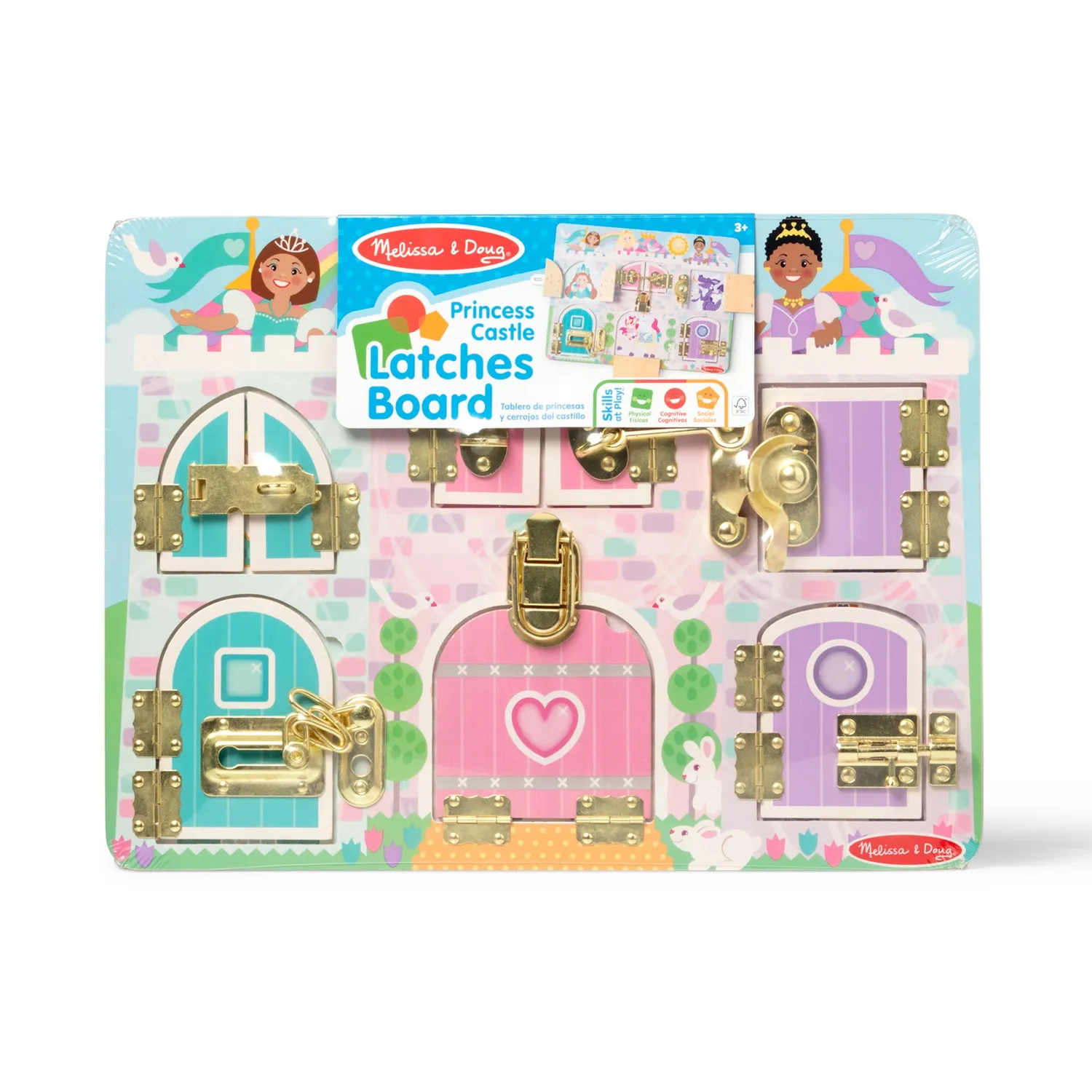 Melissa & Doug Princess Castle Latches Board Schlossbrett 6 Schlösser