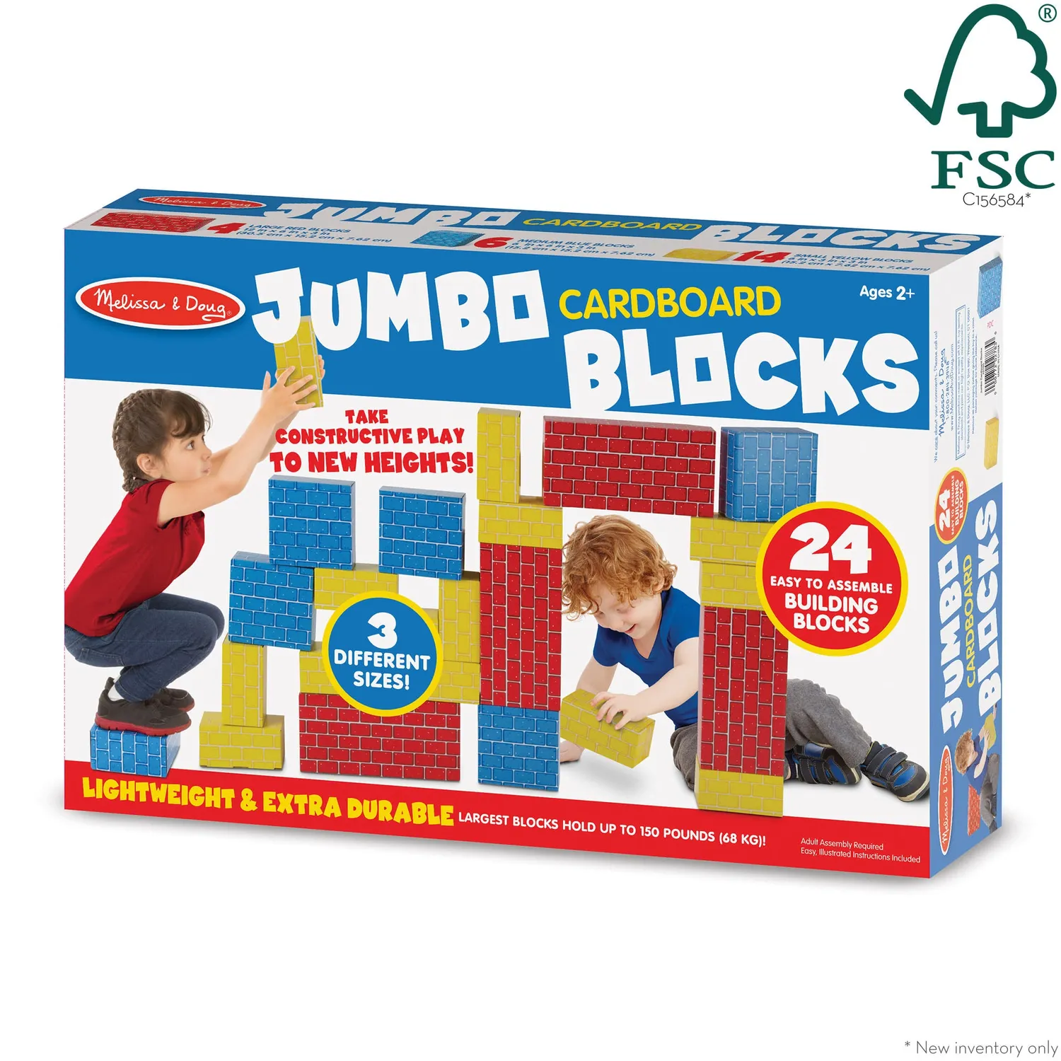 Melissa & Doug Jumbo Blocks Bauklötze Karton 24-teilig bunt