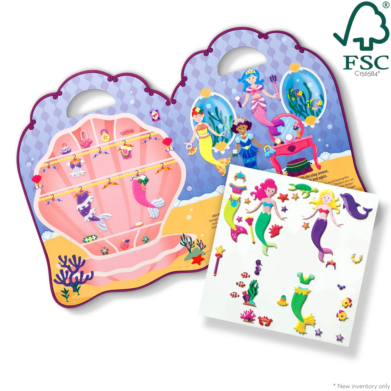 Melissa & Doug Mermaid Puffy Sticker Set 65 Sticker wiederverwendbar