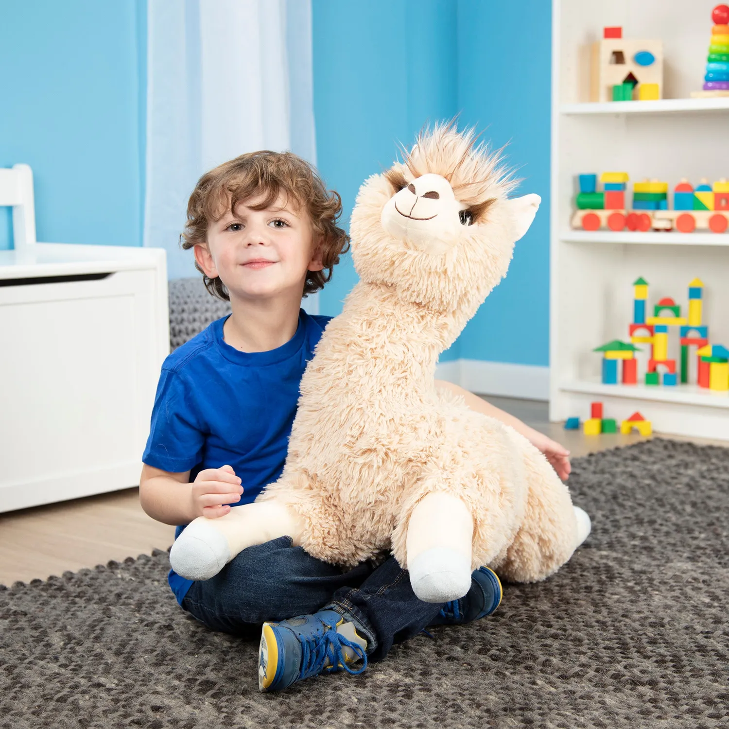 Melissa & Doug Lama Kuscheltier Jumbo 107 cm beige