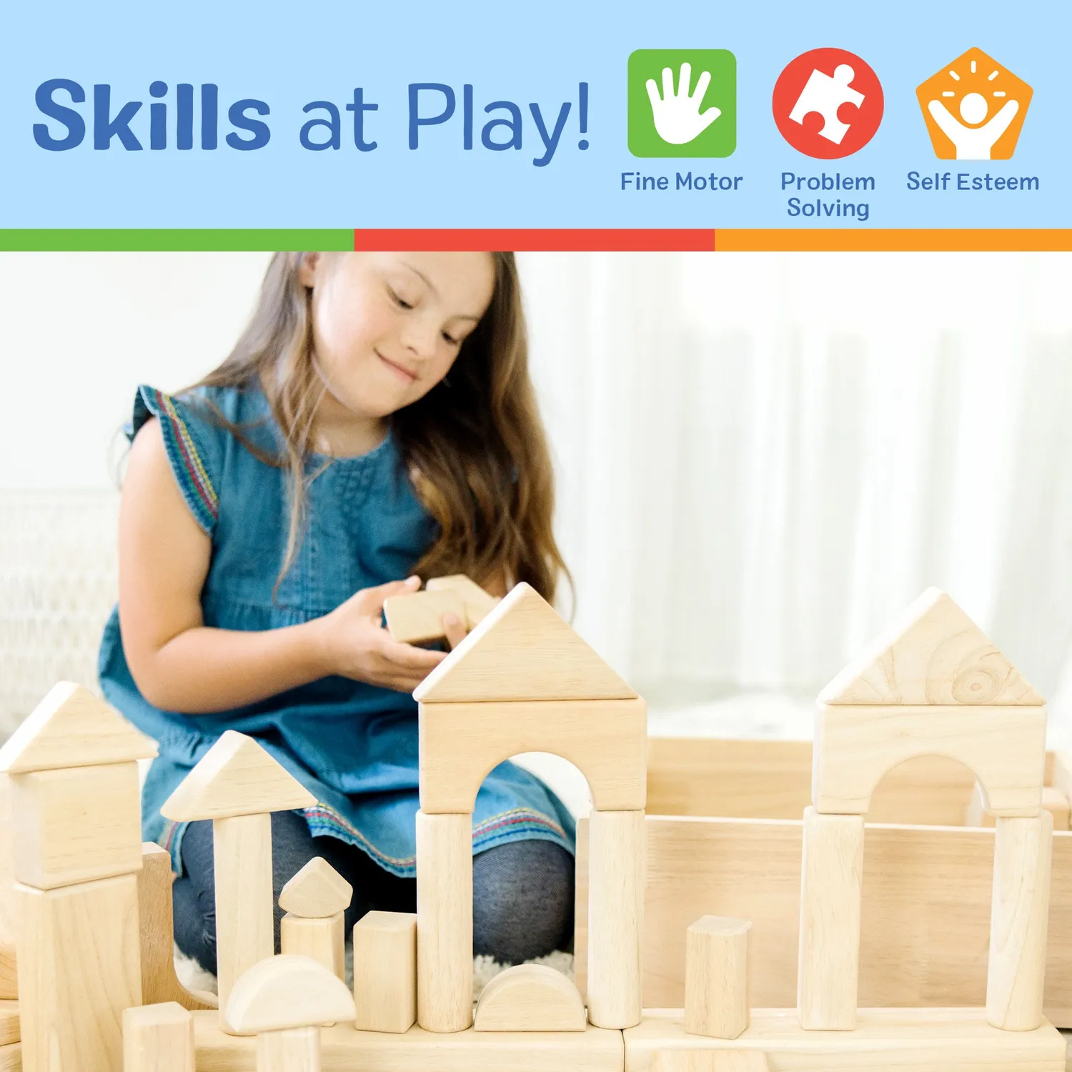 Melissa & Doug Standard Unit Blocks Bauklötze 60 Holz