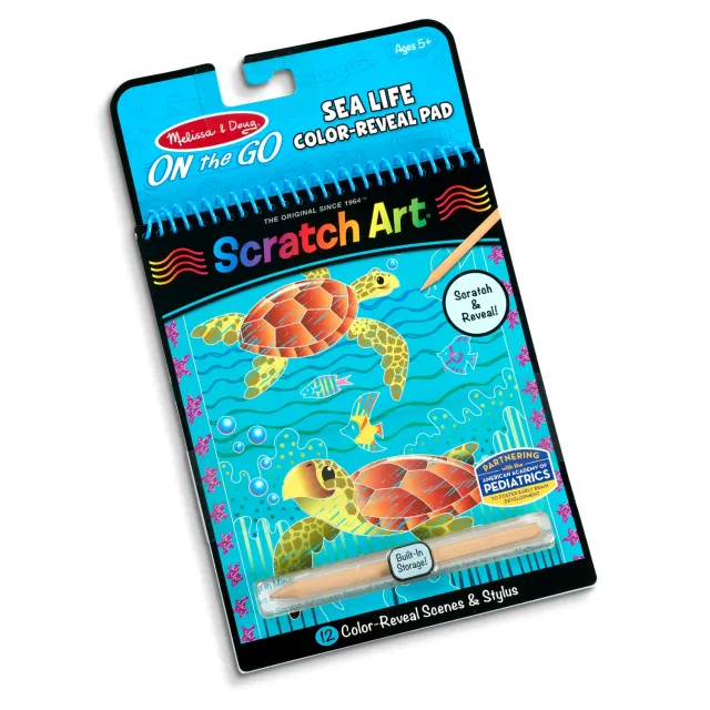 Melissa & Doug On the Go Scratch Art Sea Life Kratzbuch 12 Bilder