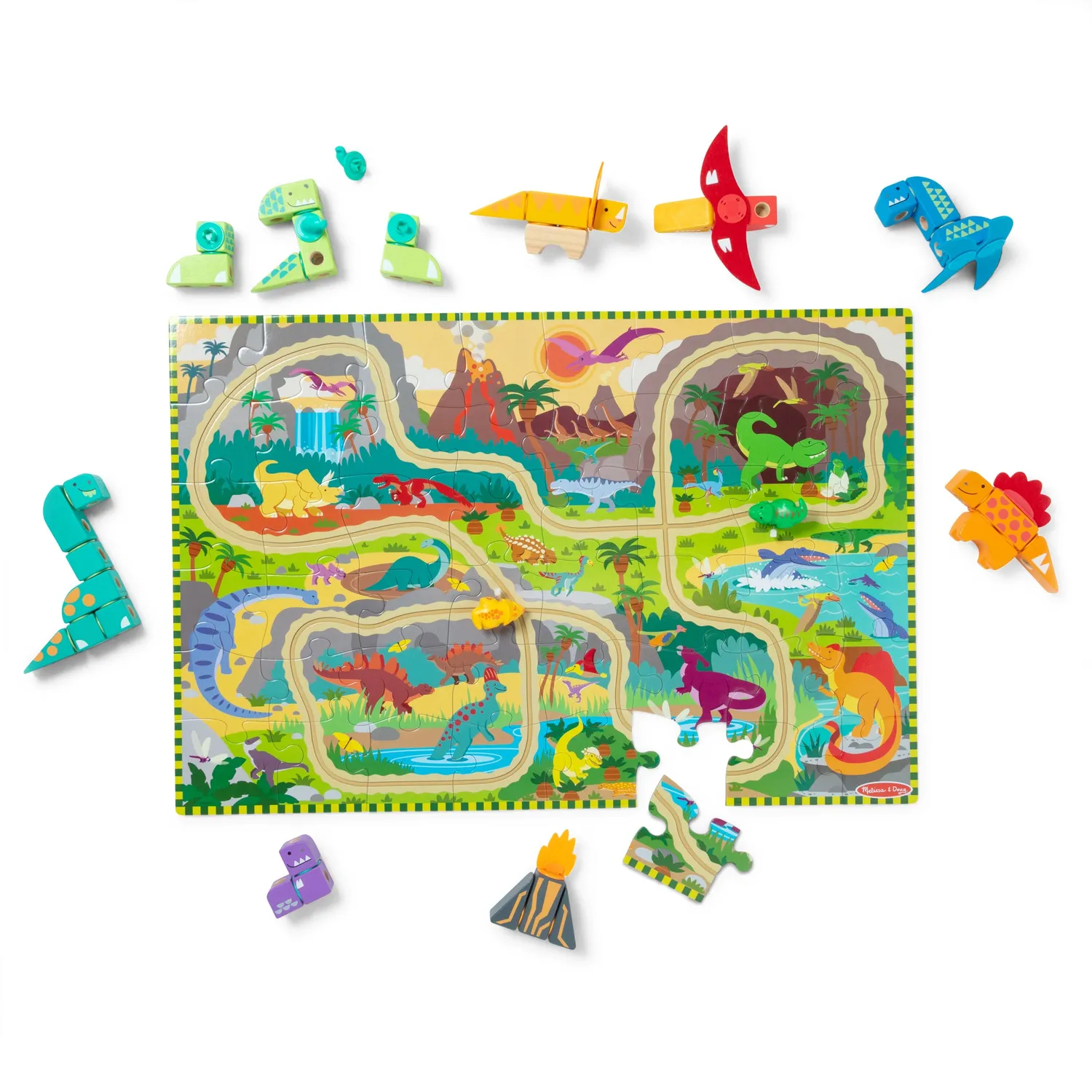 Melissa & Doug Dino Discovery Geschenkset Puzzle.Blocks 3-7J
