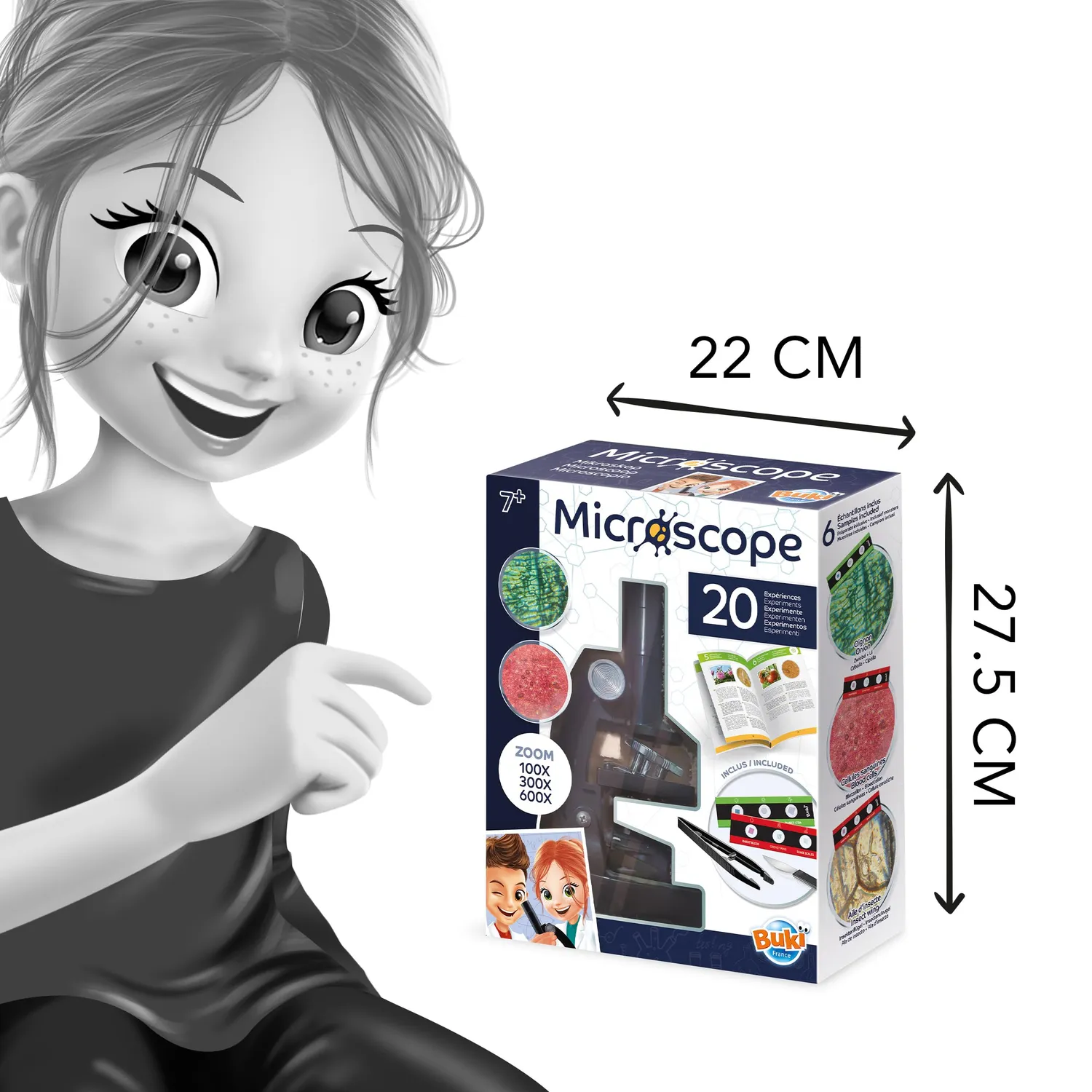 Buki France MR450 Mikroskop Set 20 Experimente 100x-600x