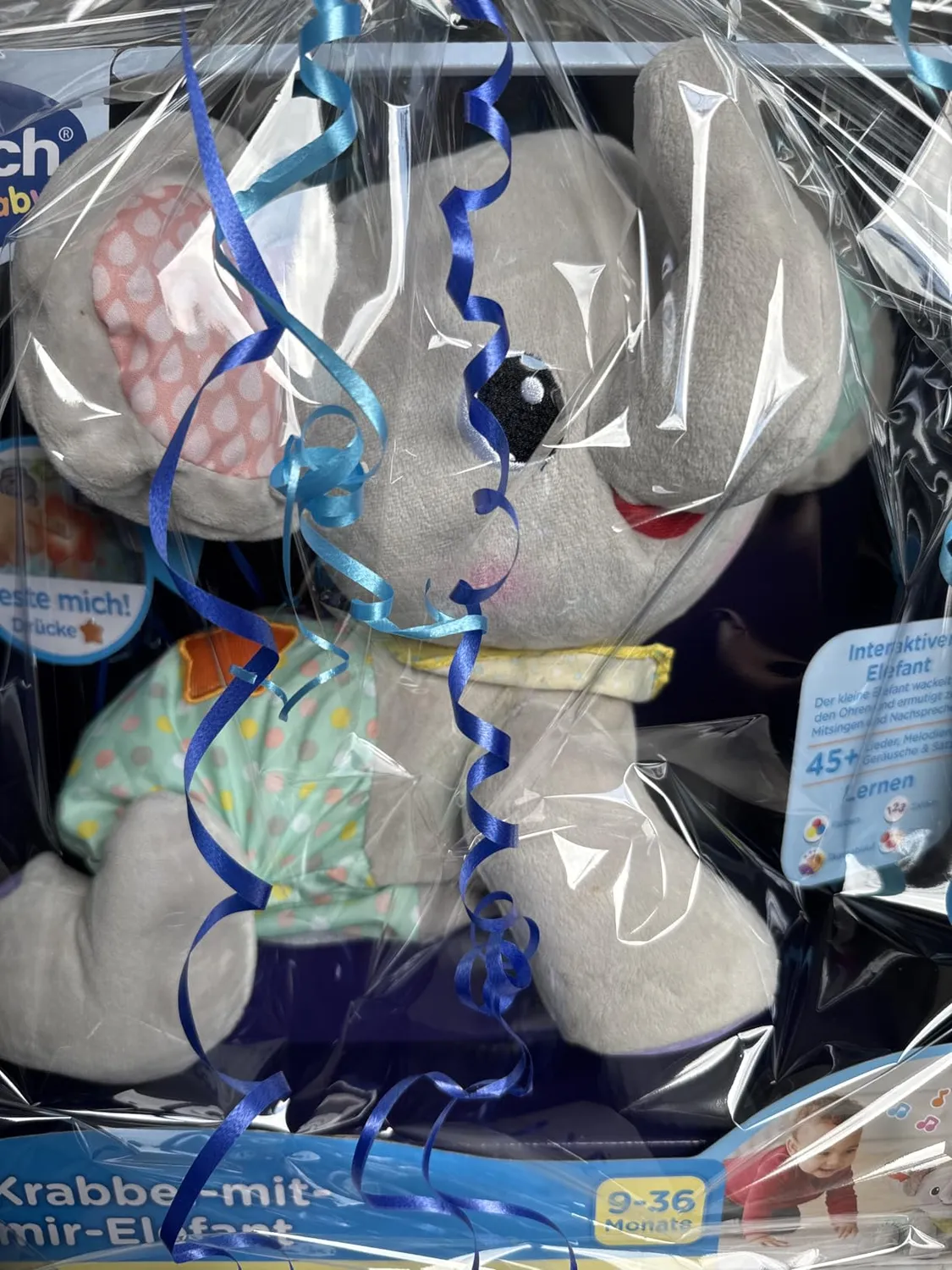 VTech Krabbel-mit-mir Elefant Plüschtier mit Musik 9-36 Monate