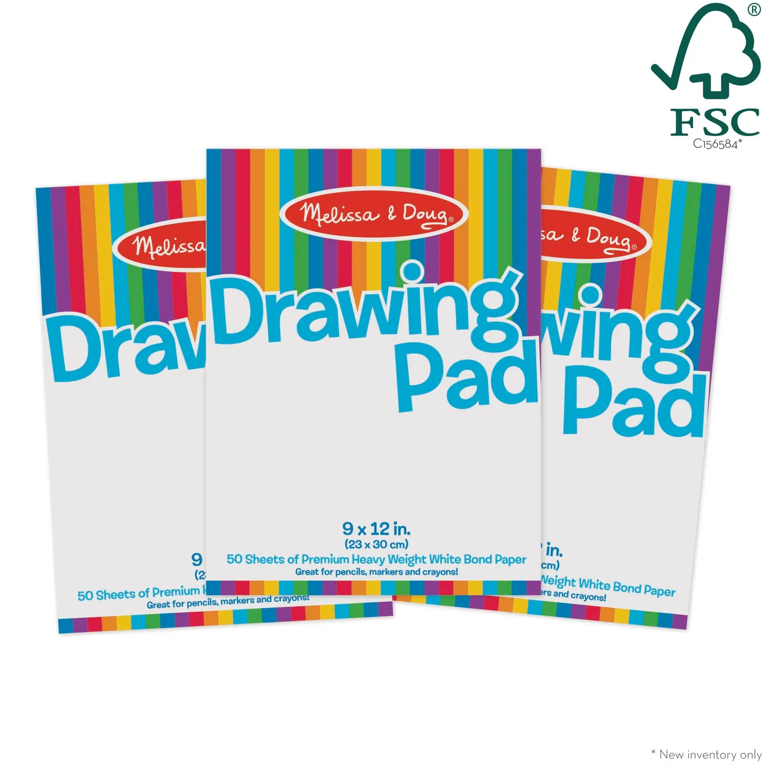 Melissa & Doug Drawing Paper Pad Zeichenpapier 50 Blatt 3er-Pack