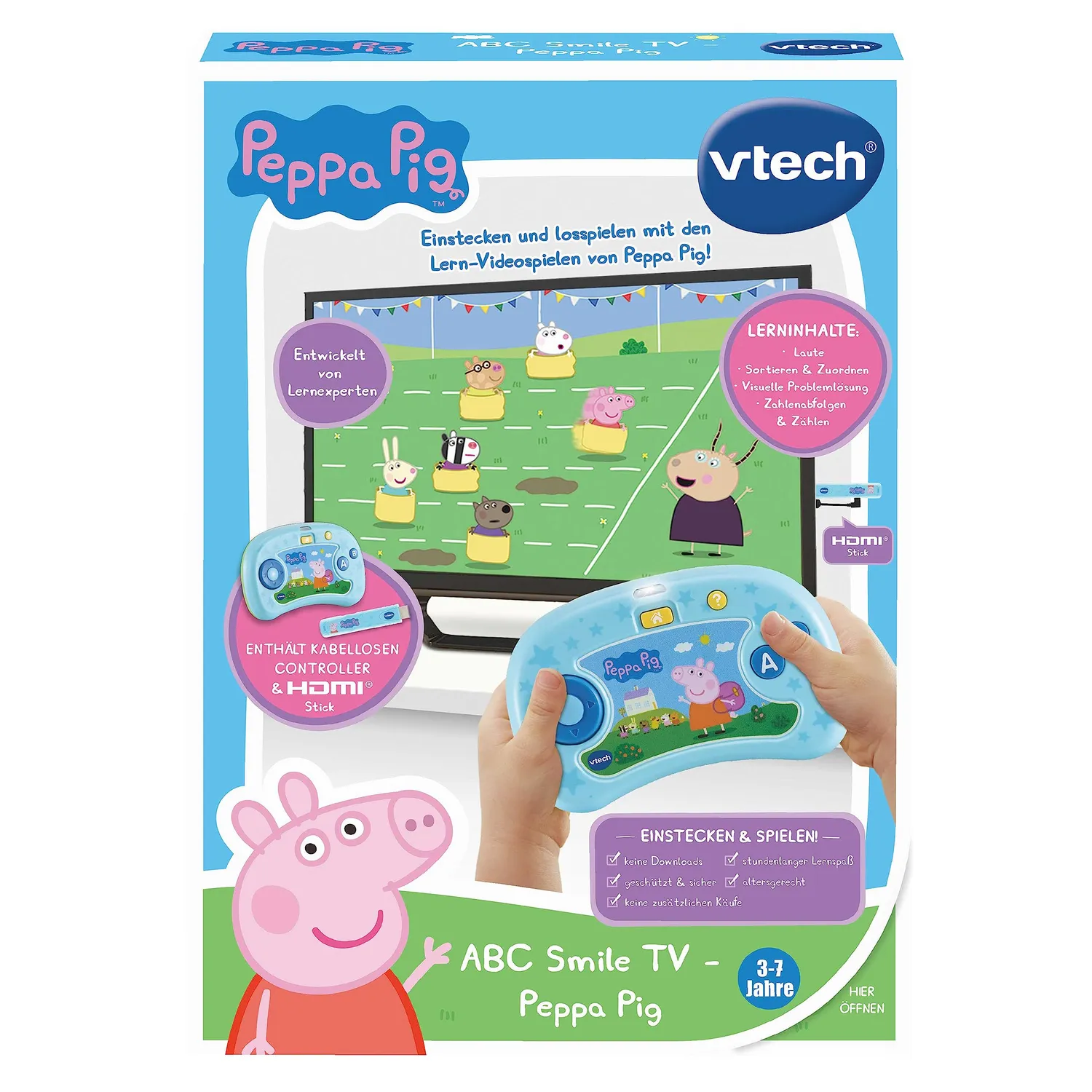 VTech ABC Smile TV Peppa Pig Lernkonsole HDMI 3-7 J.