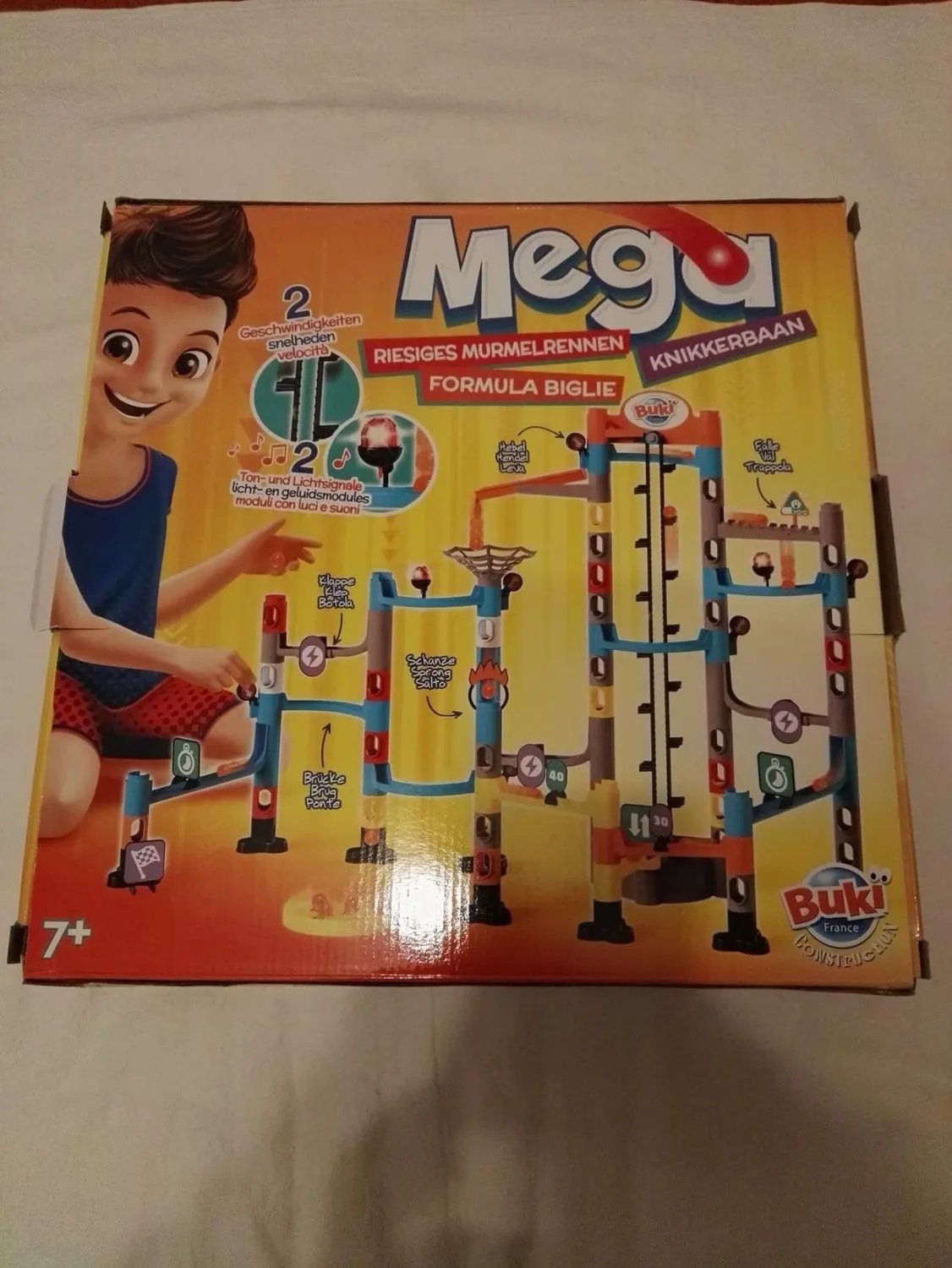 Buki PM852 Mega Formules Murmelbahn 70-teilig mit Lift Licht