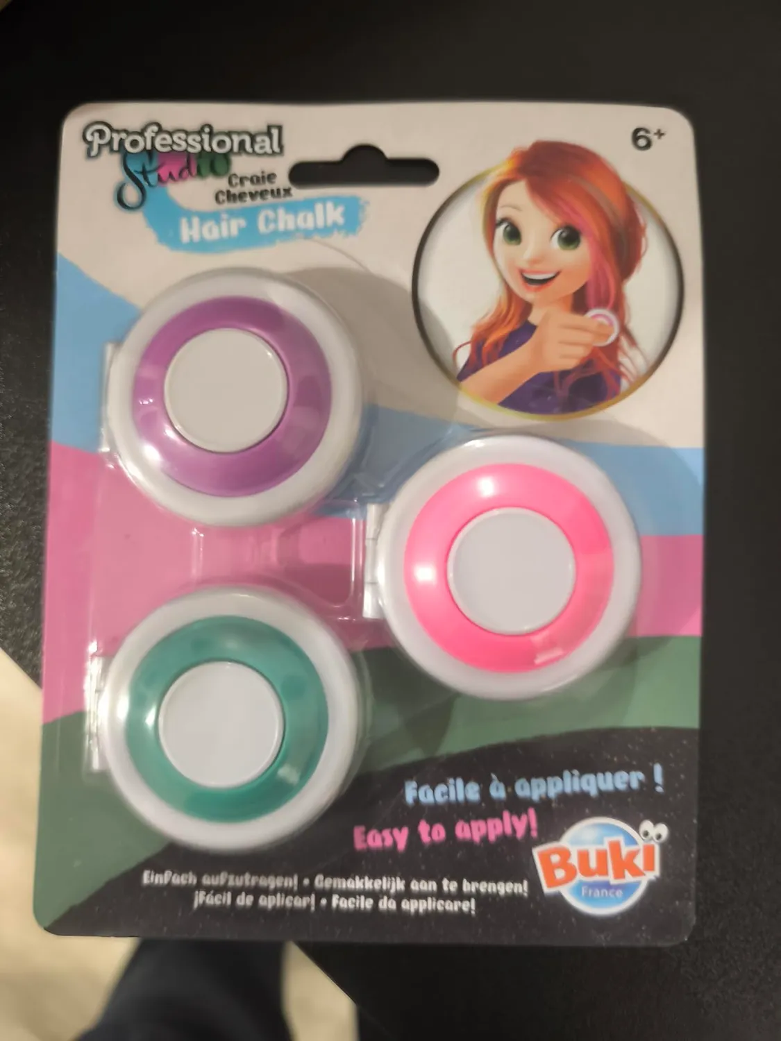 Buki PS103 Haarkreide Set 3 Farben Lila Grün Rosa