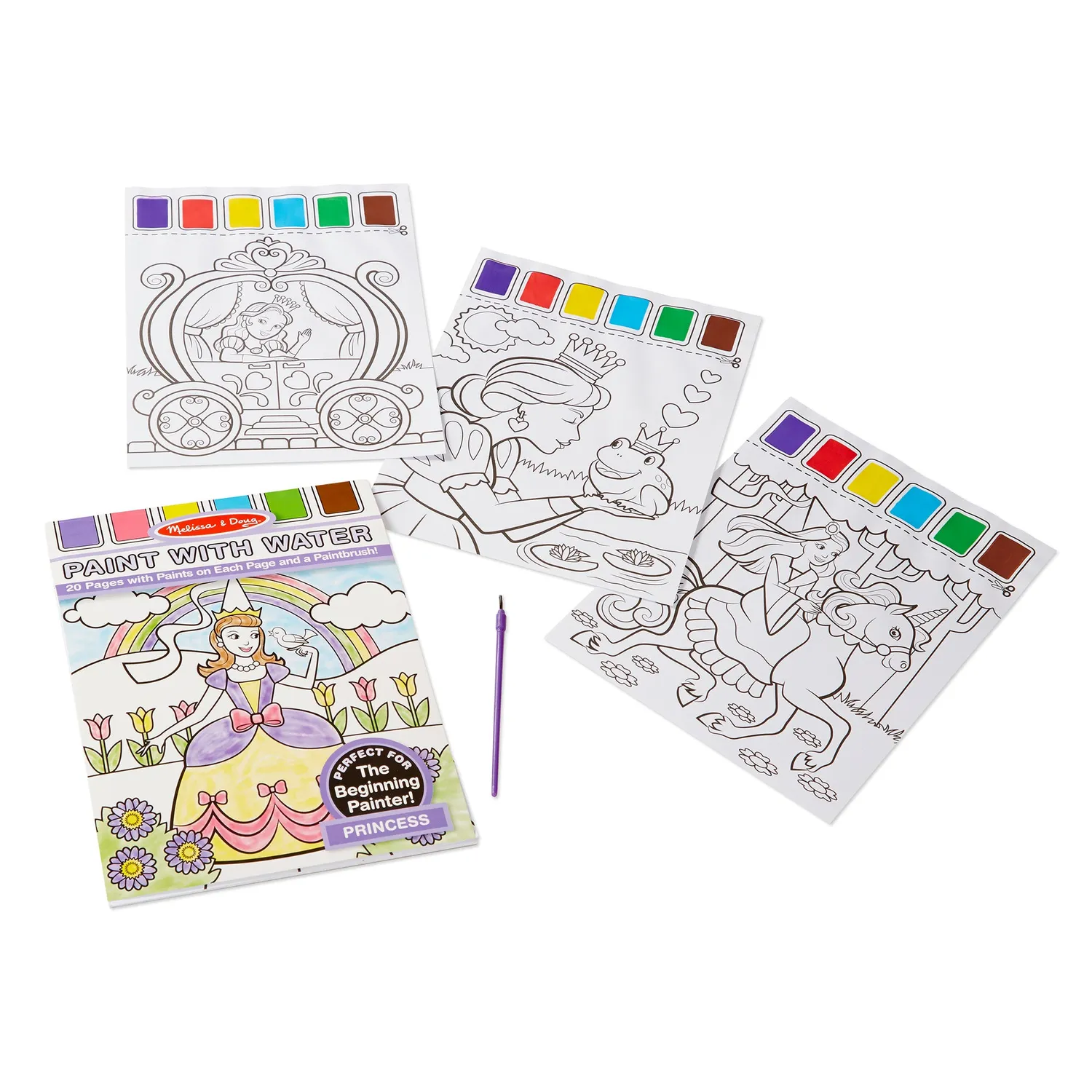 Melissa & Doug Paint With Water Malbuch Prinzessin inkl Pinsel