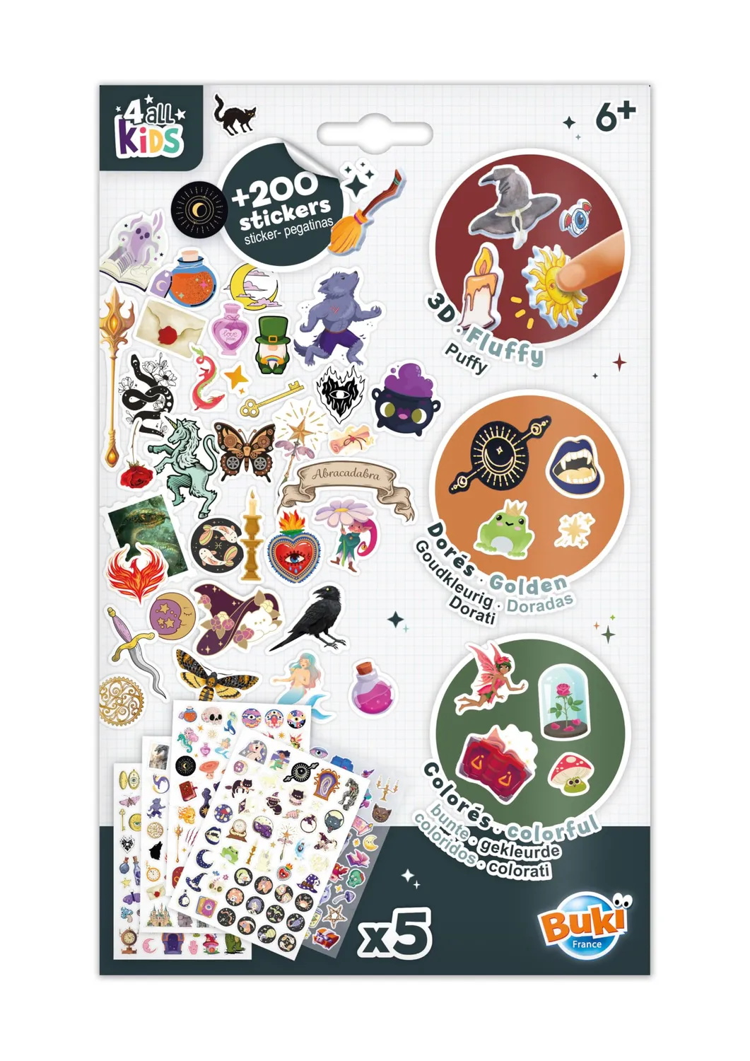 Buki France FK020 Stickertasche 200 Märchen A5 Gold