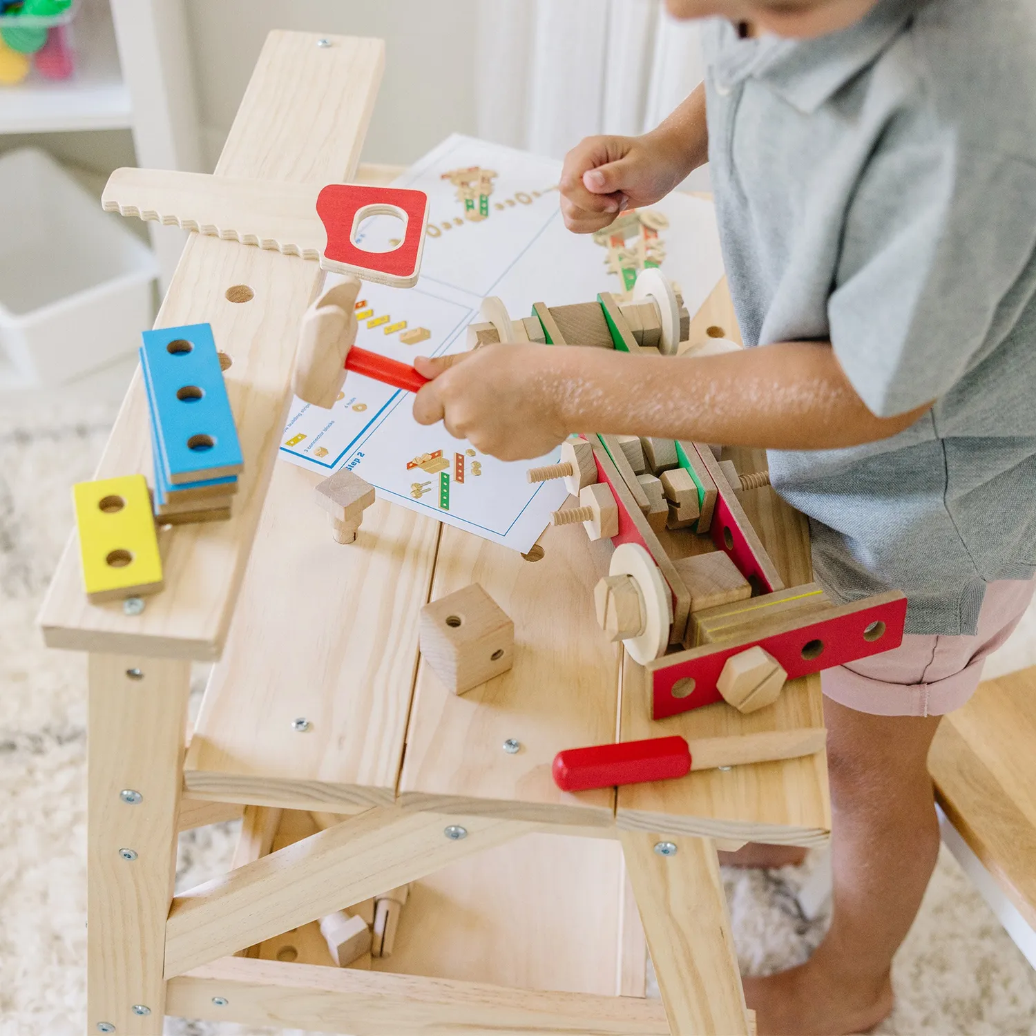 Melissa & Doug Wooden Project Werkbank Kinder Holz 55-tlg