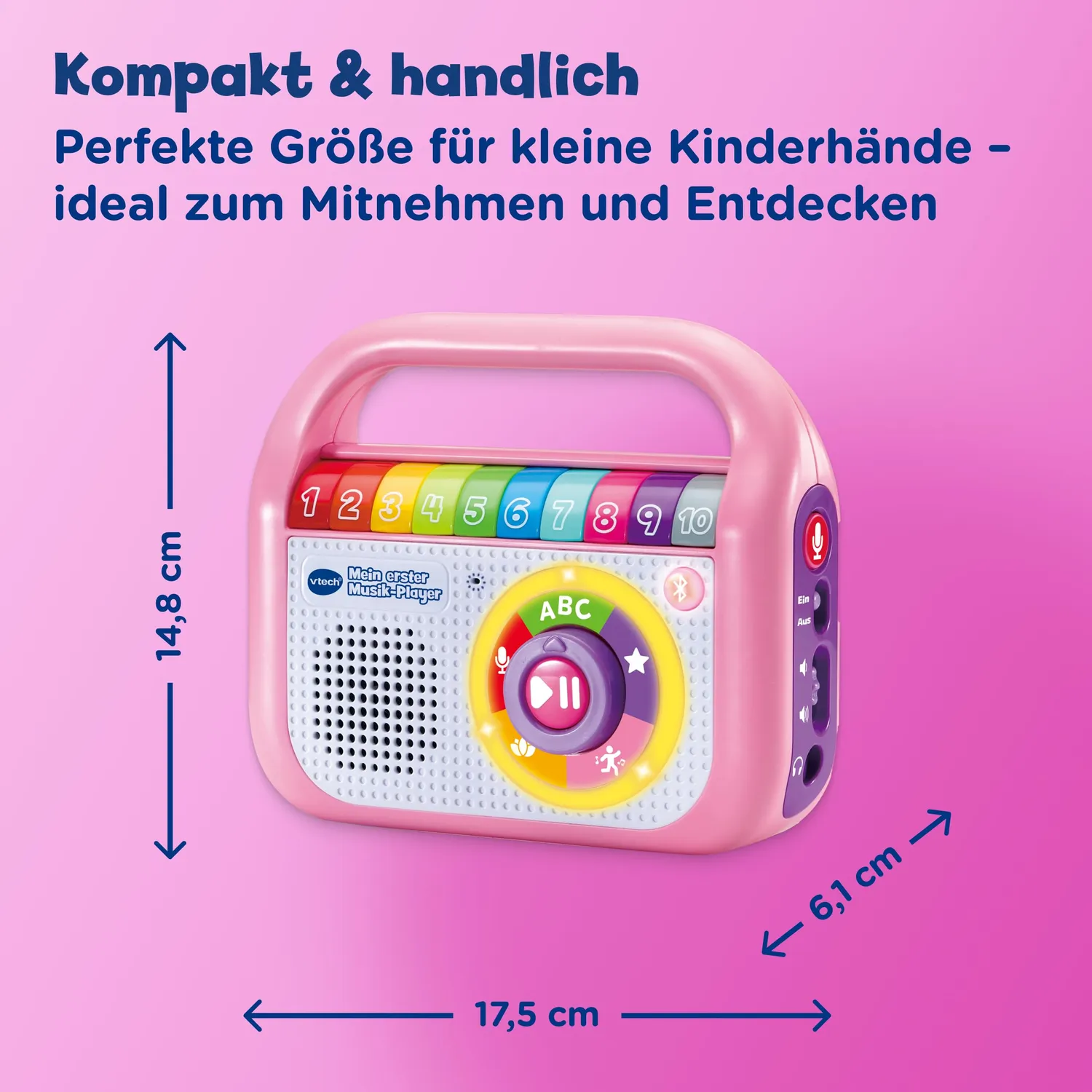 VTech Mein Erster Musik-Player Musikplayer Pink mit Aufnahme