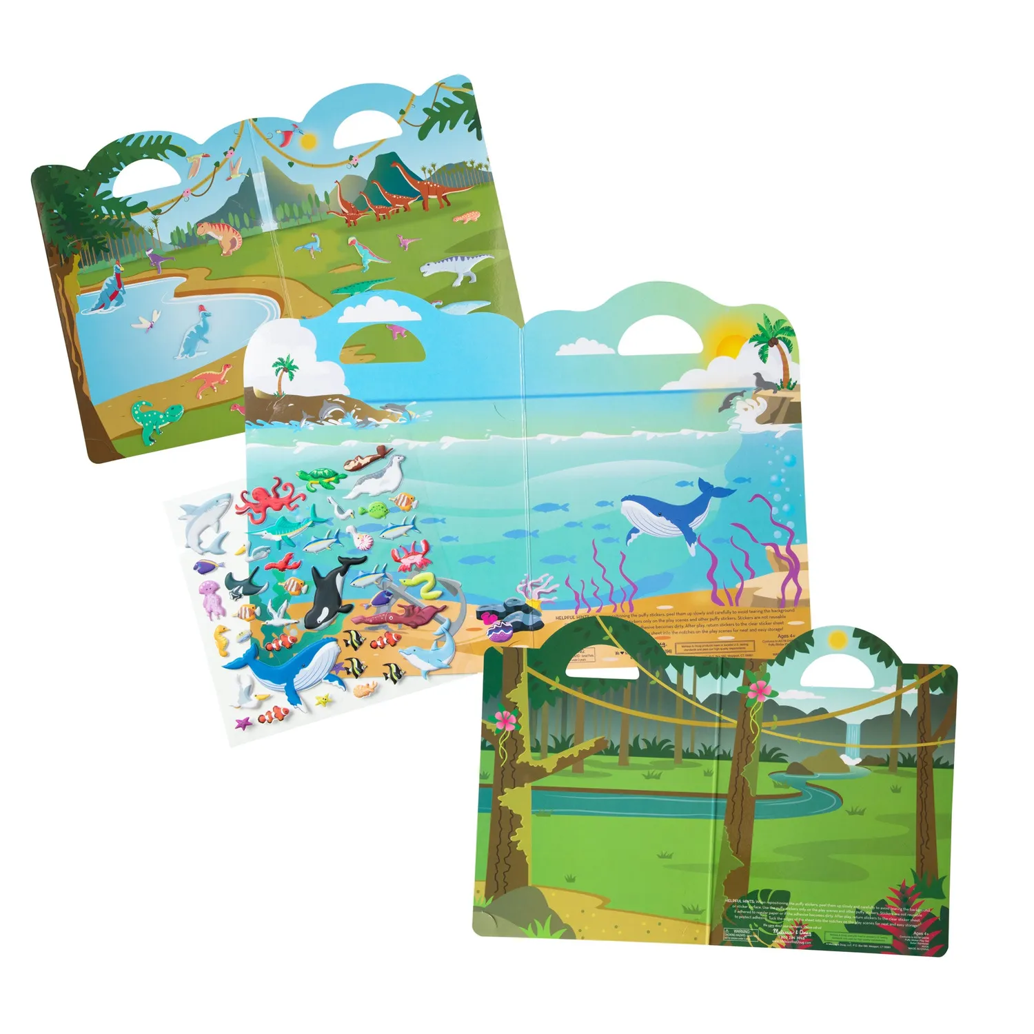 Melissa & Doug Puffy Sticker Set 3er-Pack Safari Dino