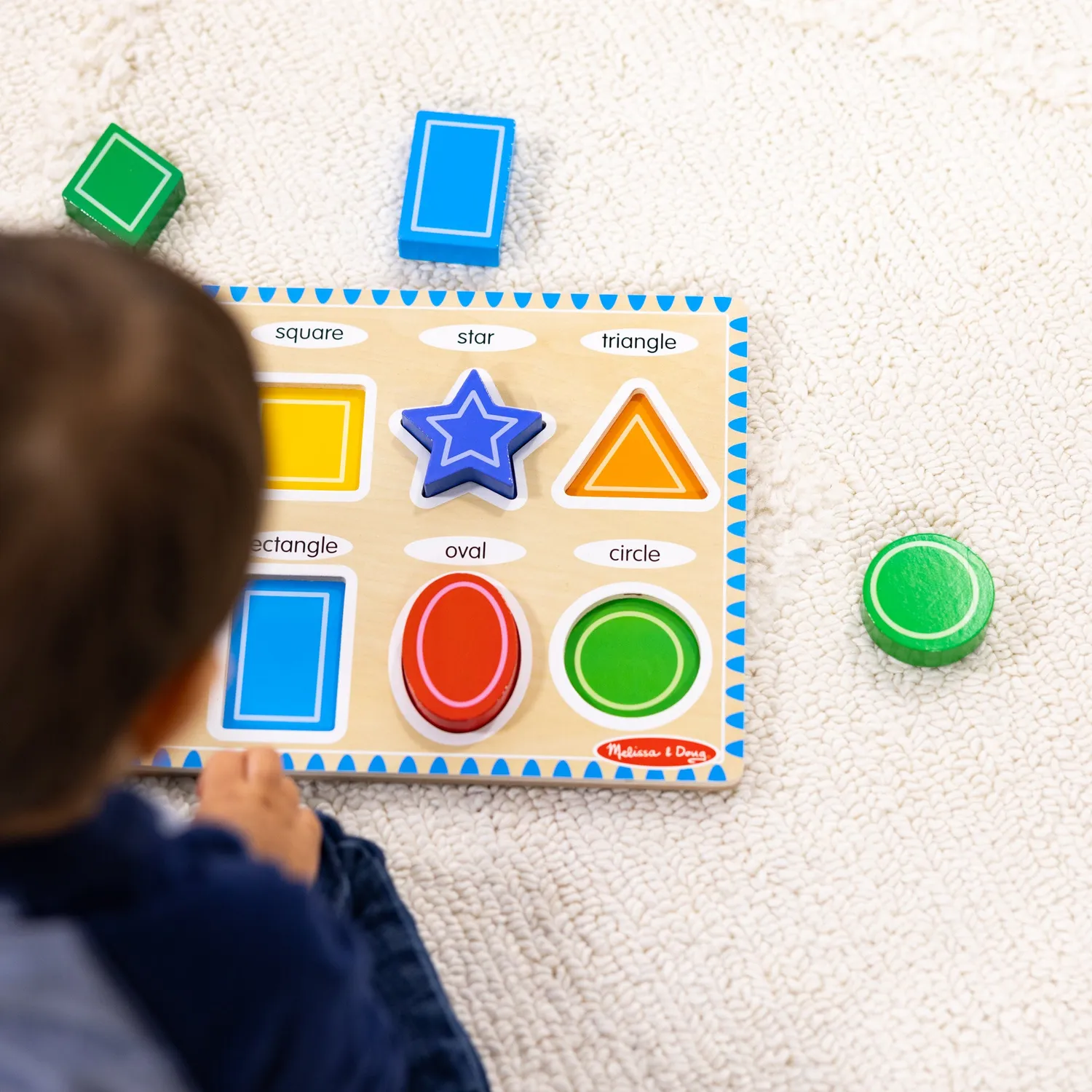 Melissa & Doug Shapes Holzpuzzle 8 Teile Formen Steckpuzzle