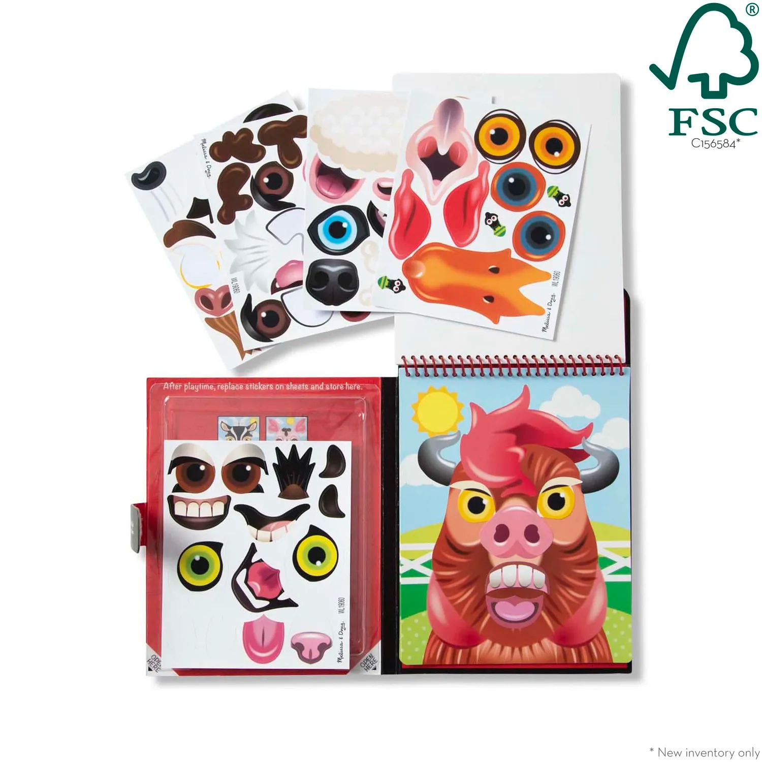 Melissa & Doug Make-a-Face Farm Stickerbuch Bauernhof 76 Sticker