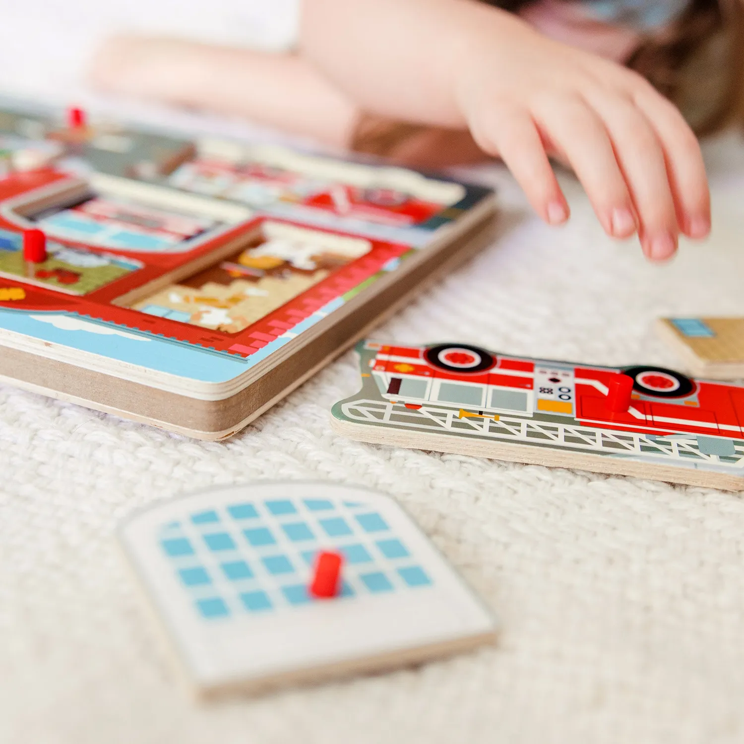 Melissa & Doug Feuerwehr Soundpuzzle Holz 8 Teile Geräusche