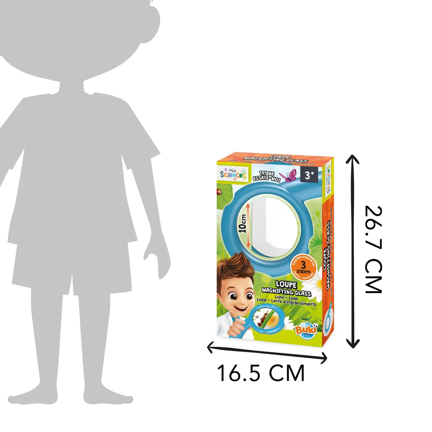Buki Mini Sciences 9007 Lupe 10 cm 4-fach für Kinder