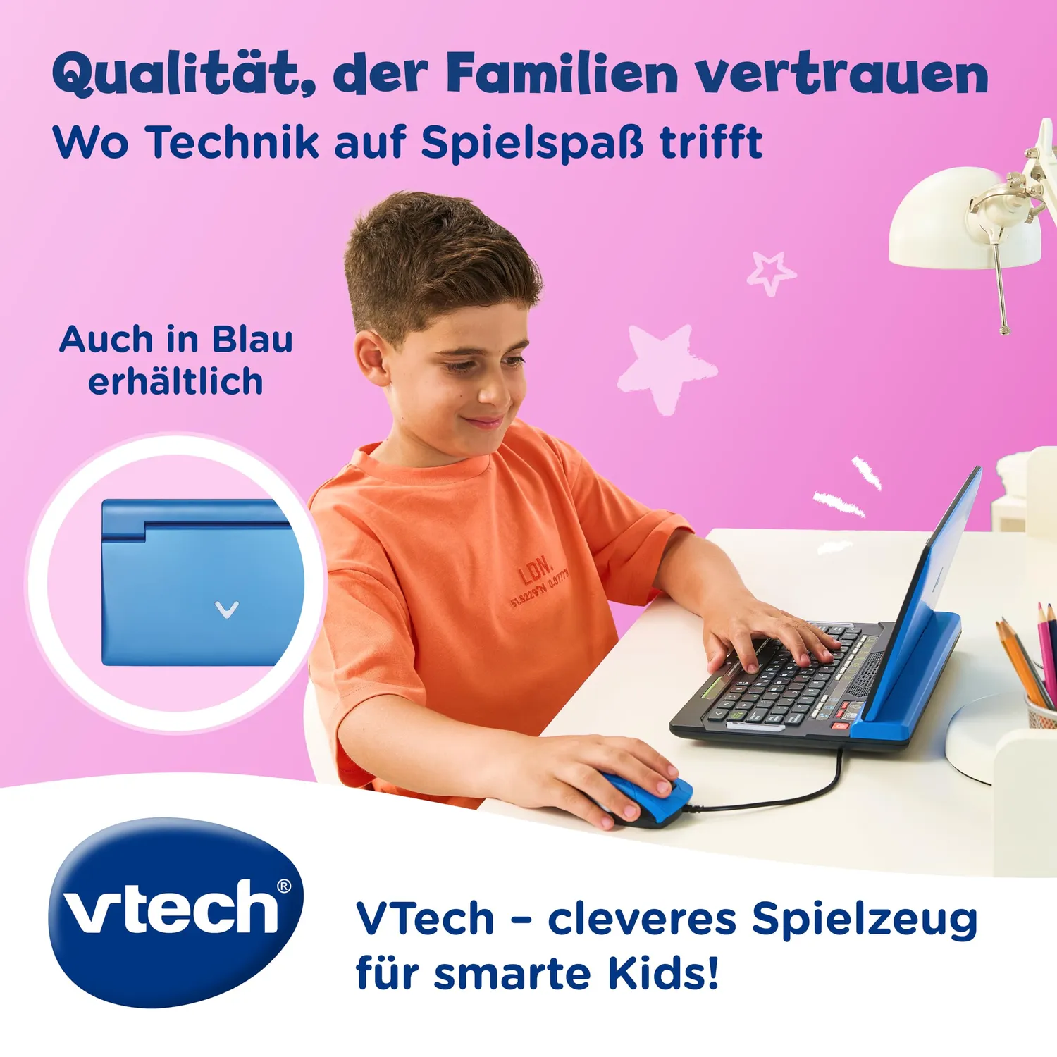 VTech Explorer Laptop Pro Pink Lerncomputer 164 Spiele QWERTZ