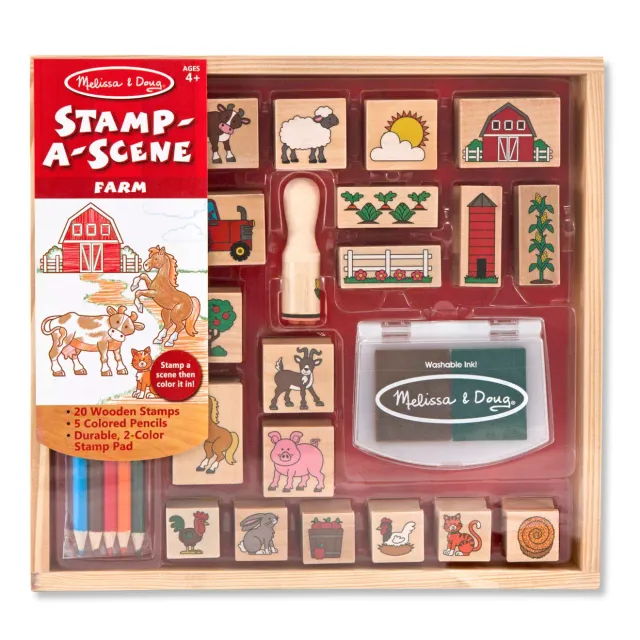 Melissa & Doug Stamp-a-Scene Farm Stempelset 20-tlg abwaschbar