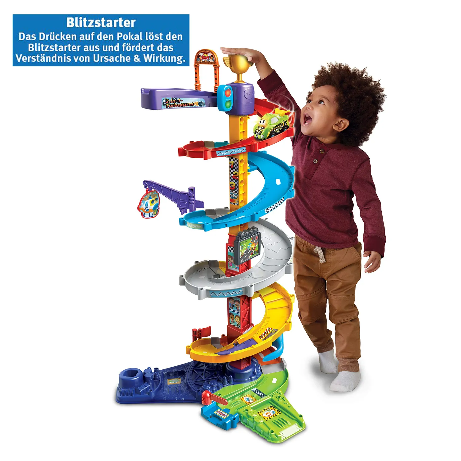 VTech Tut Tut Baby Flitzer 2-in-1 Turboturm Spielset mit Auto