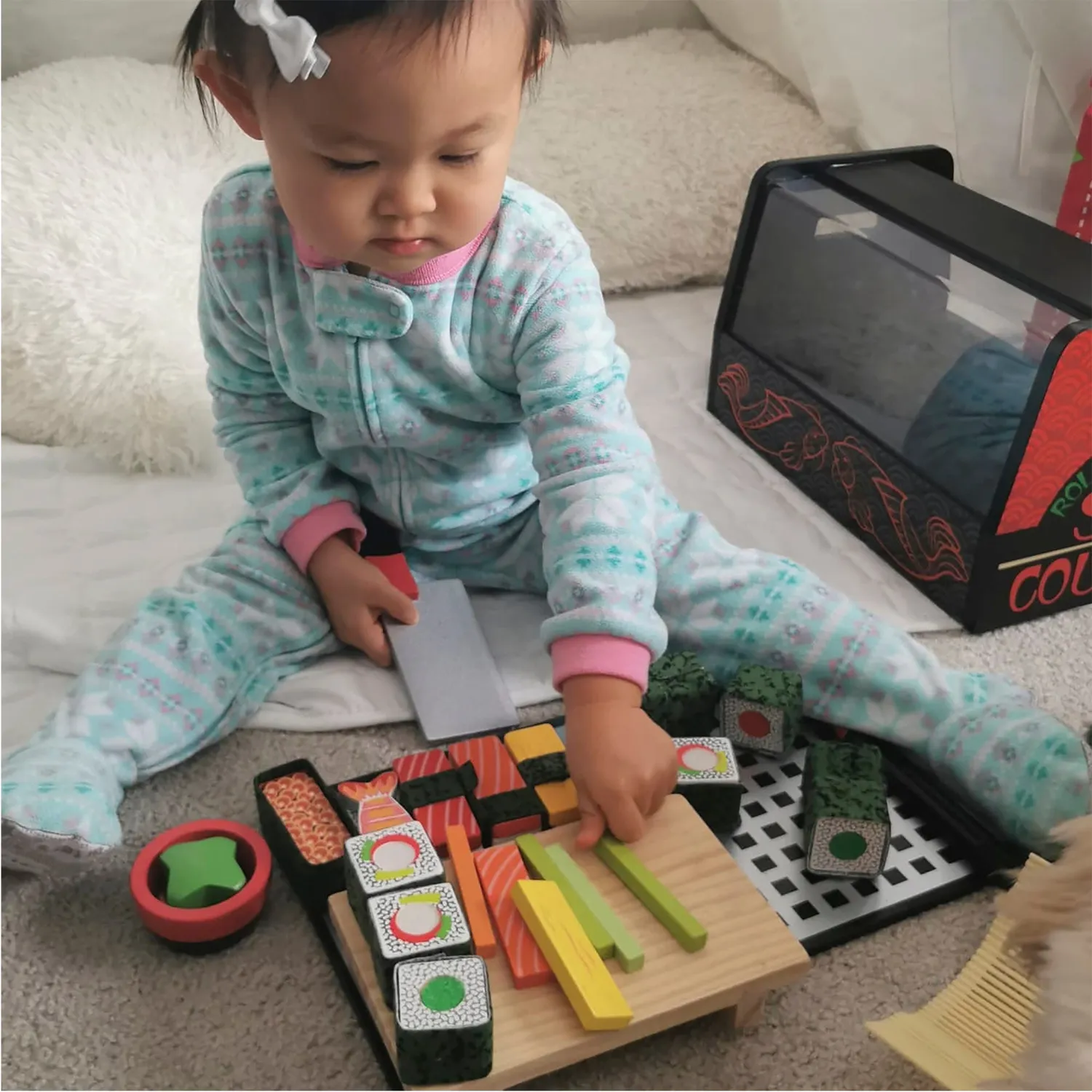 Melissa & Doug Sushi Slicing Spielset 24-teilig Holz Klett