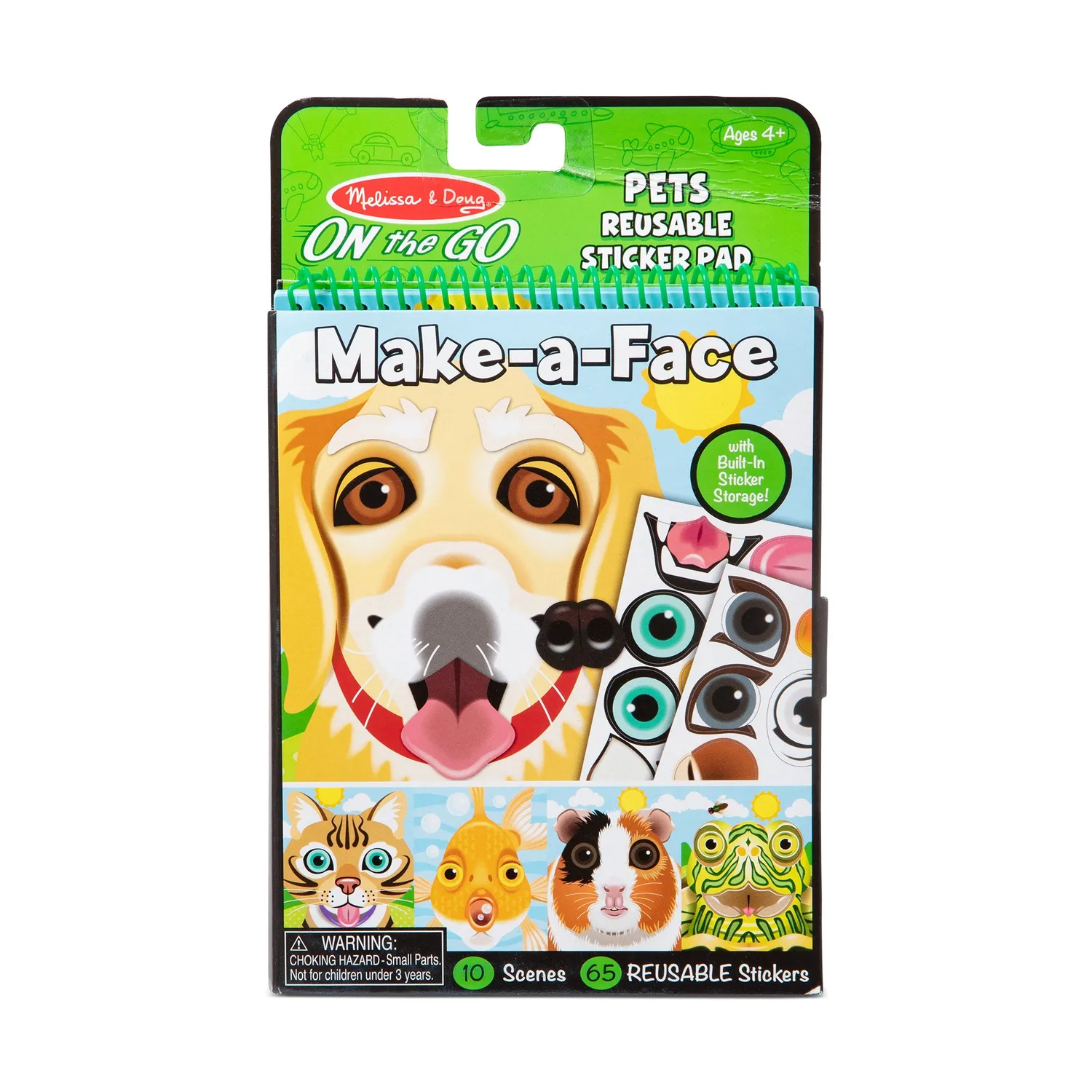 Melissa & Doug Make-a-Face Stickerheft Haustiere wiederverwendbar