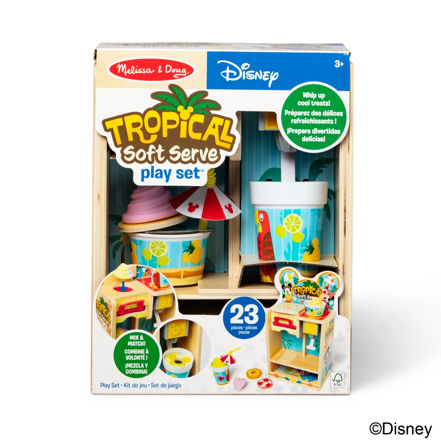 Melissa & Doug Disney Tropical Soft Serve Eis-Set Holz 23-tlg