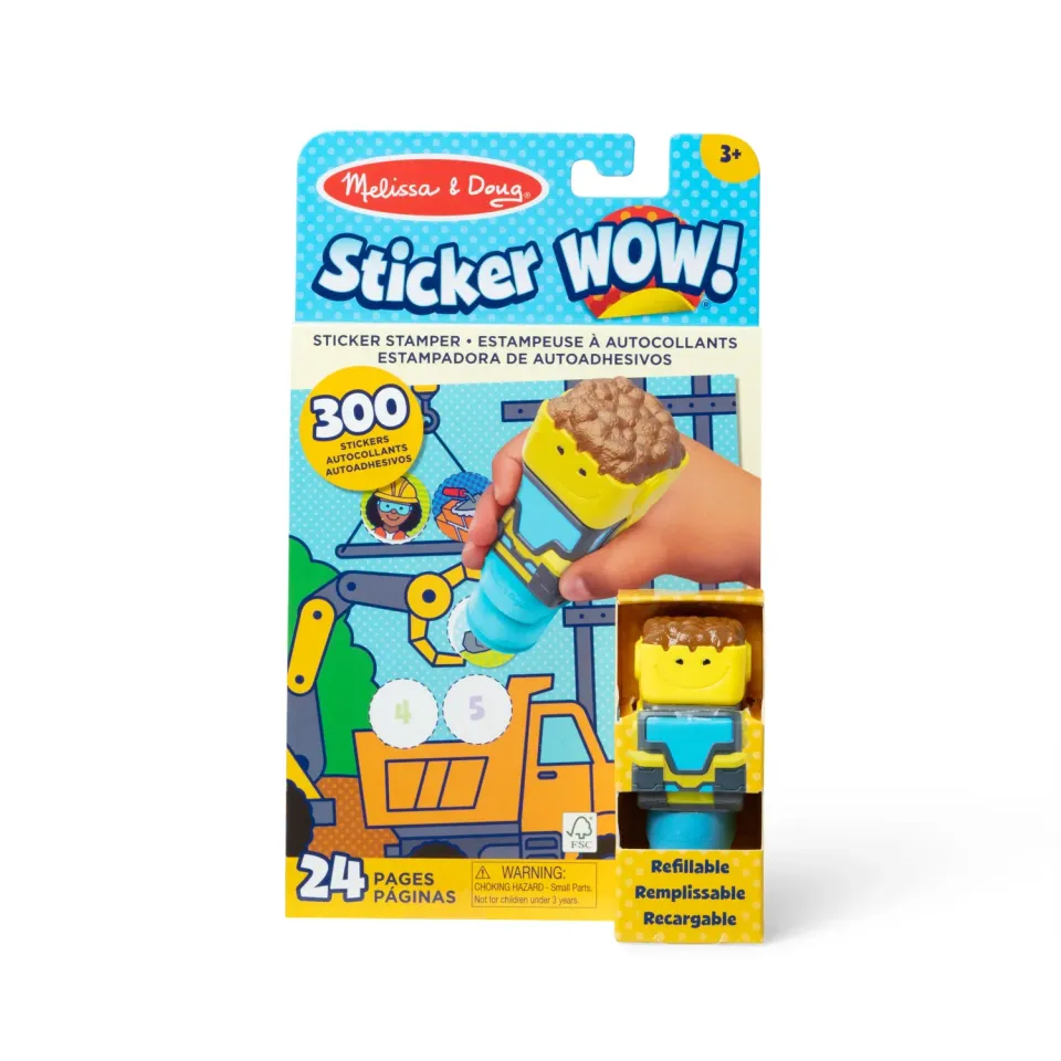 Melissa & Doug Sticker WOW Bulldozer Stickerheft mit Stempel