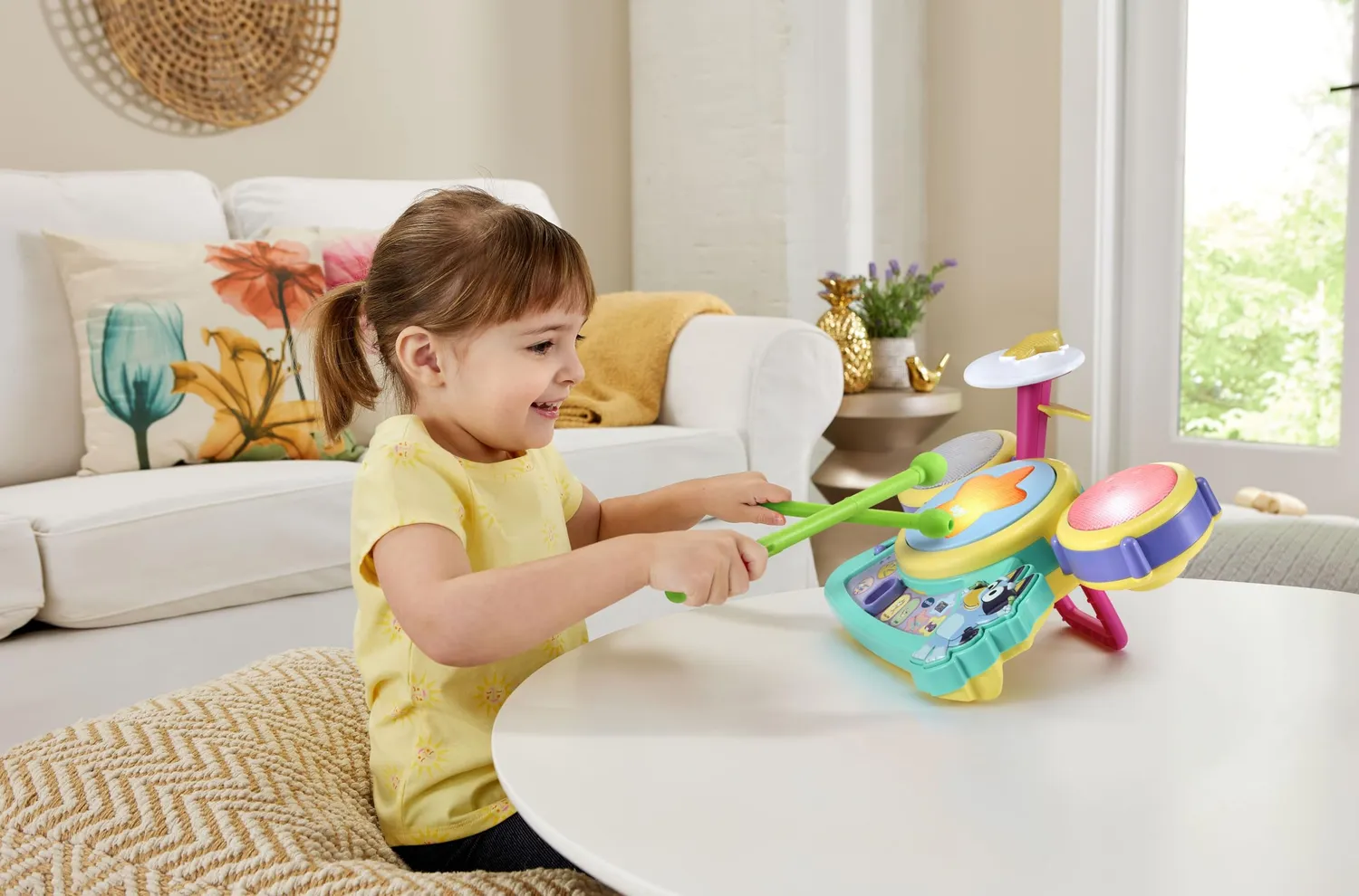 VTech Bluey Hurra Drum Set Schlagzeug mit Licht ab 3 Jahren