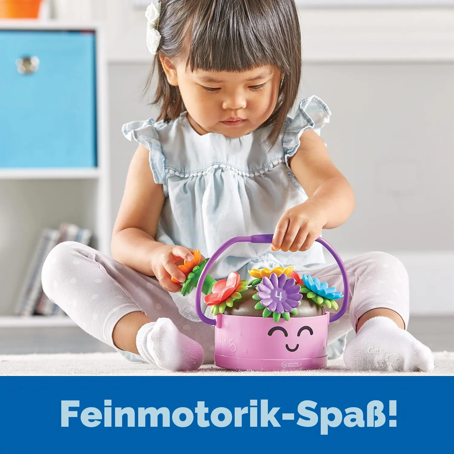 Learning Resources Poppy Blumentopf Steckspiel 15 Teile Farben Zählen