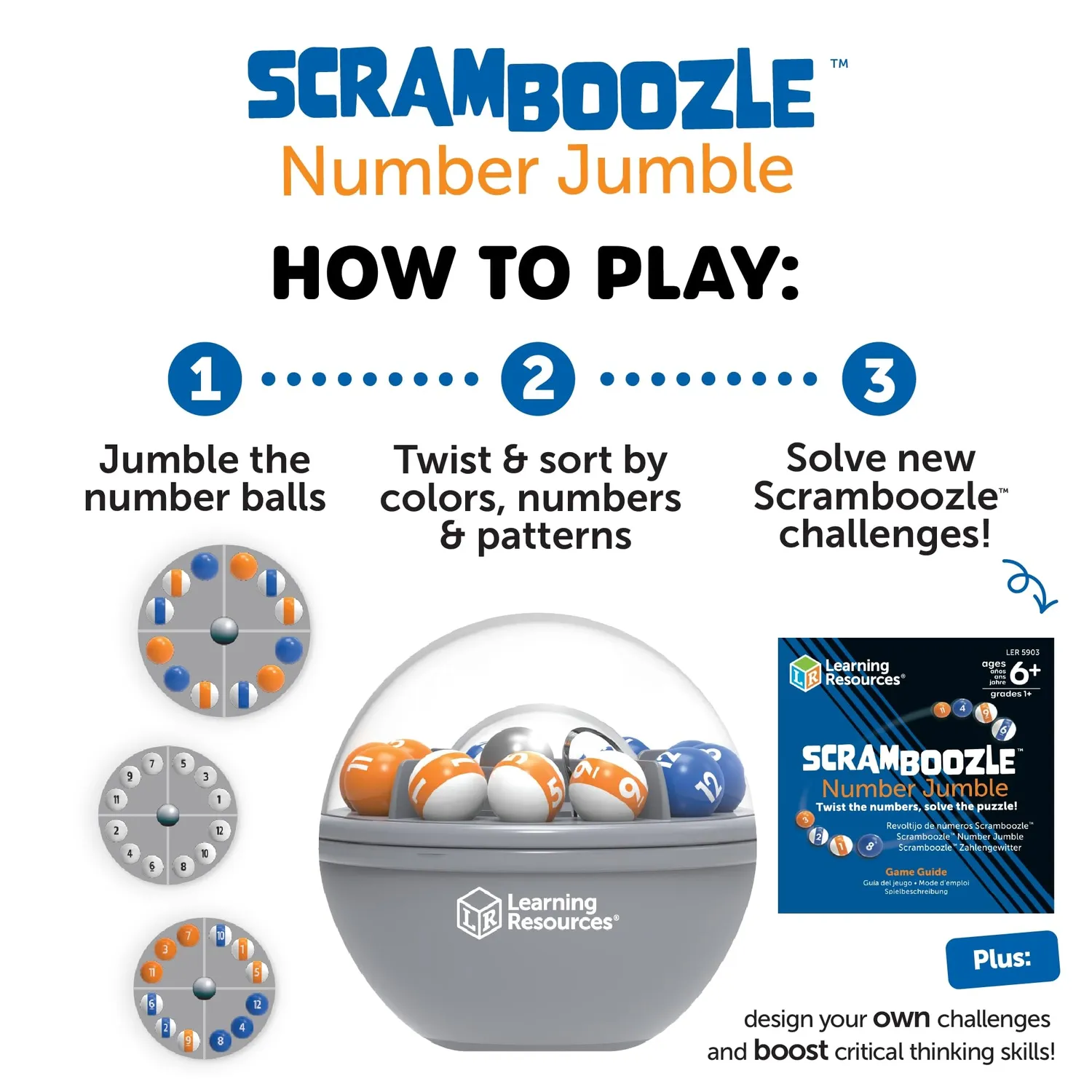 Learning Resources Scramboozle Number Jumble Puzzleball ab 6