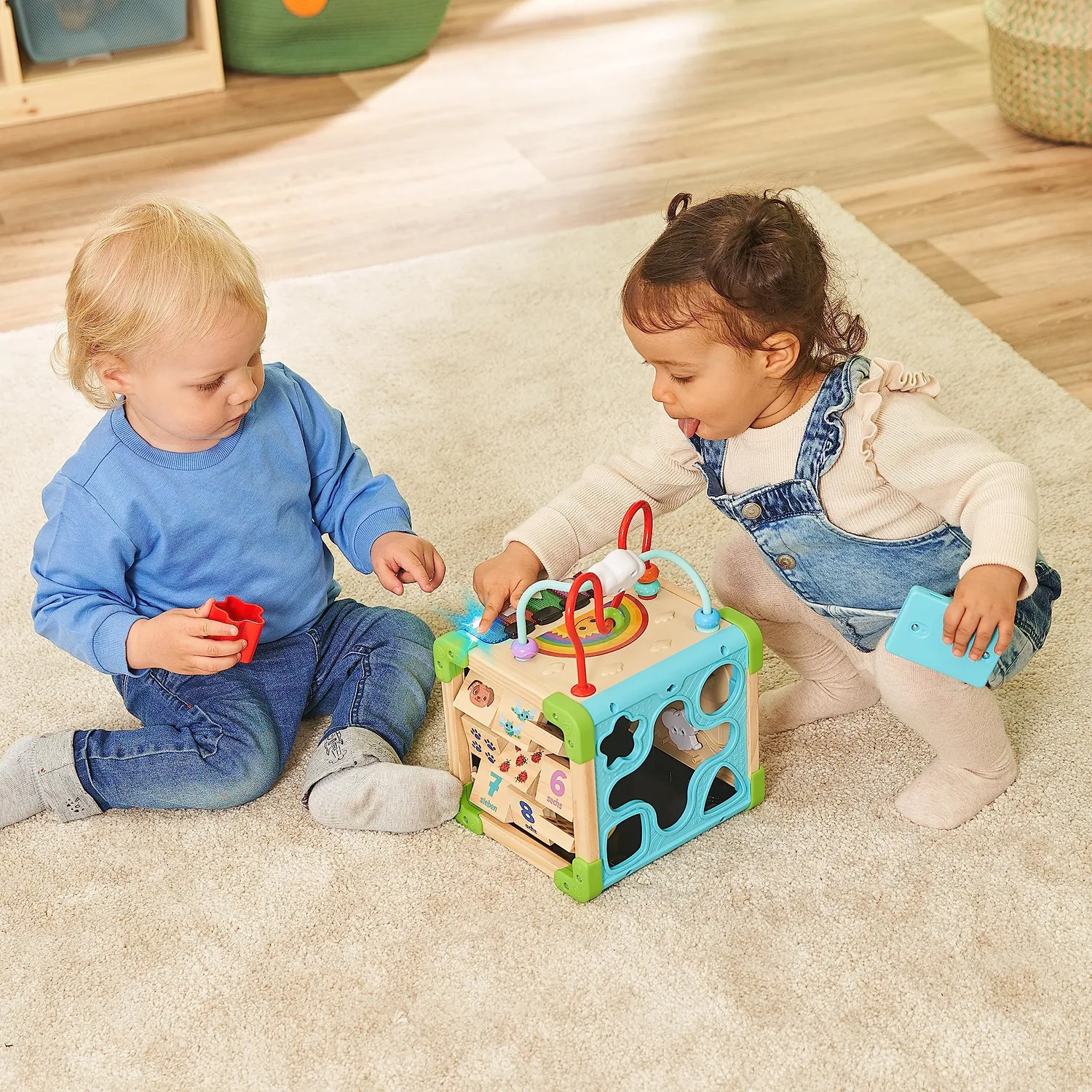 VTech Holz-Spielwürfel Interaktiv FSC Lernwürfel 12-36 Monate