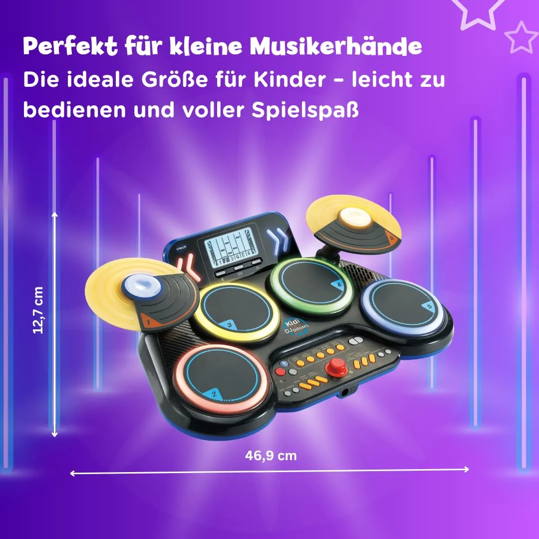 Vtech Kidi DJ Drums Schlagzeug elektronisch mit Bluetooth 6-12 J.