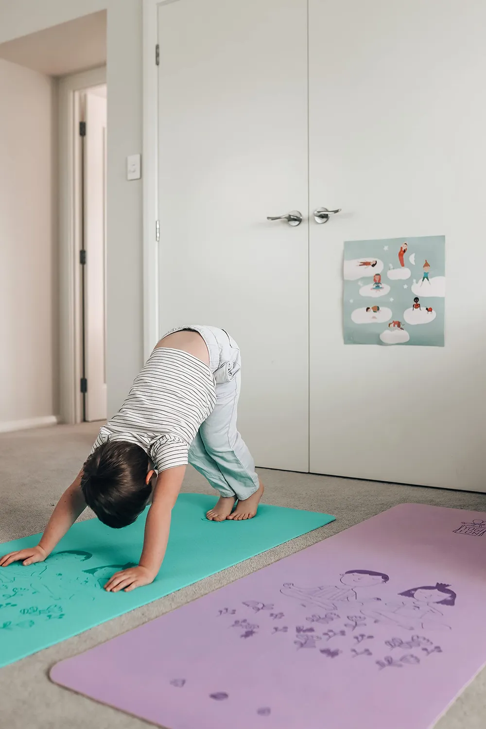 Buki Yogamatte Kinder 61x150 cm Grün Lila ab 4 Jahren