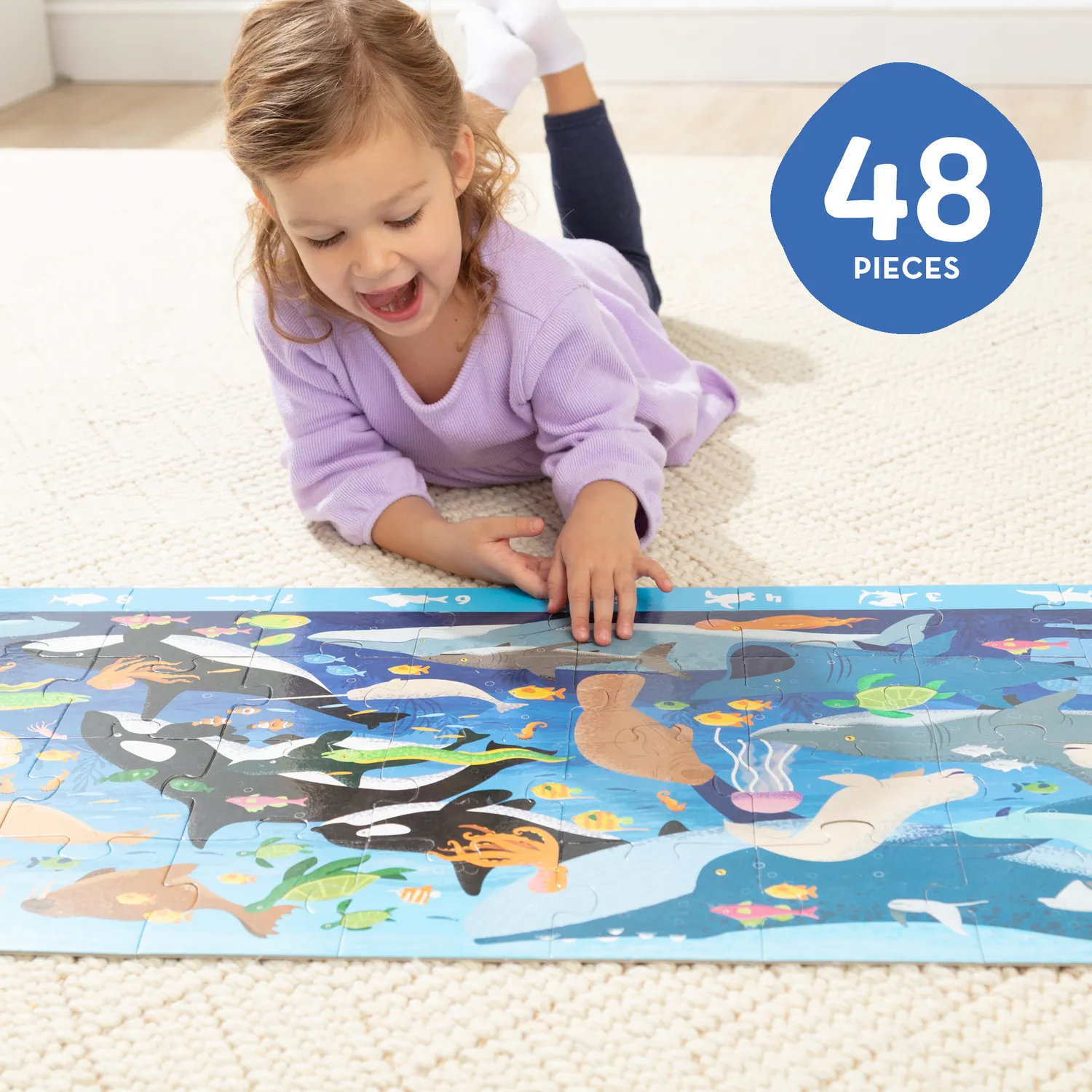 Melissa & Doug Beneath the Waves Bodenpuzzle 48 Teile Meer