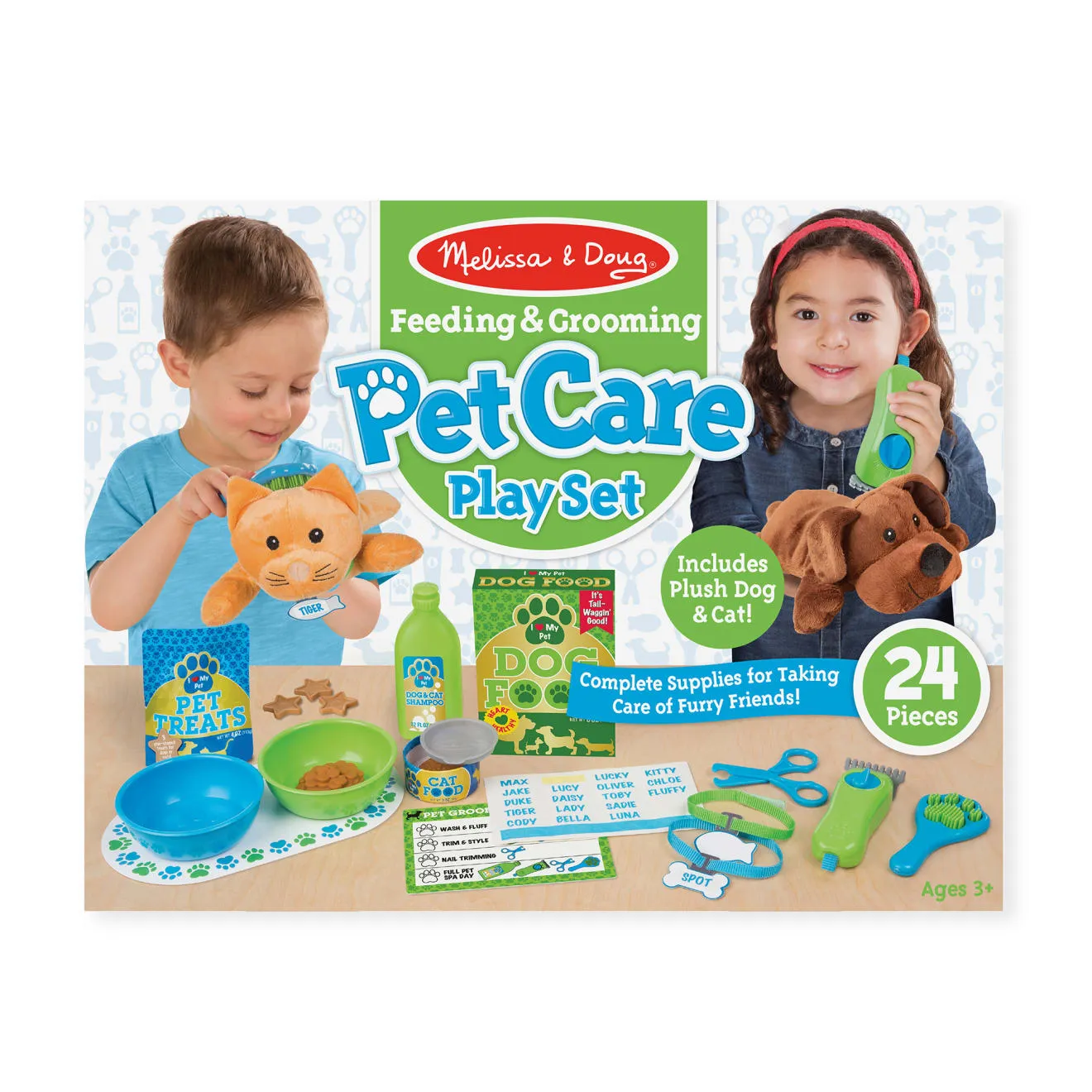 Melissa & Doug Pet Care Tierpflege-Set 24-teilig Plüsch