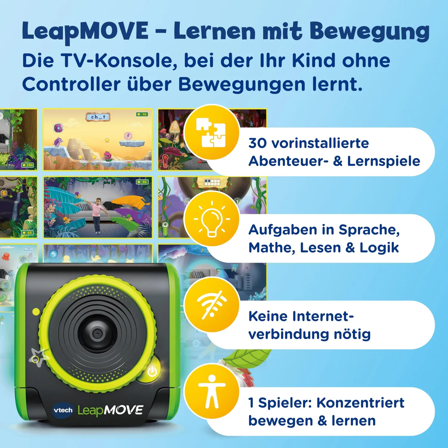 VTech LeapMove Spielkonsole Bewegungsspiele ab 4 Jahren