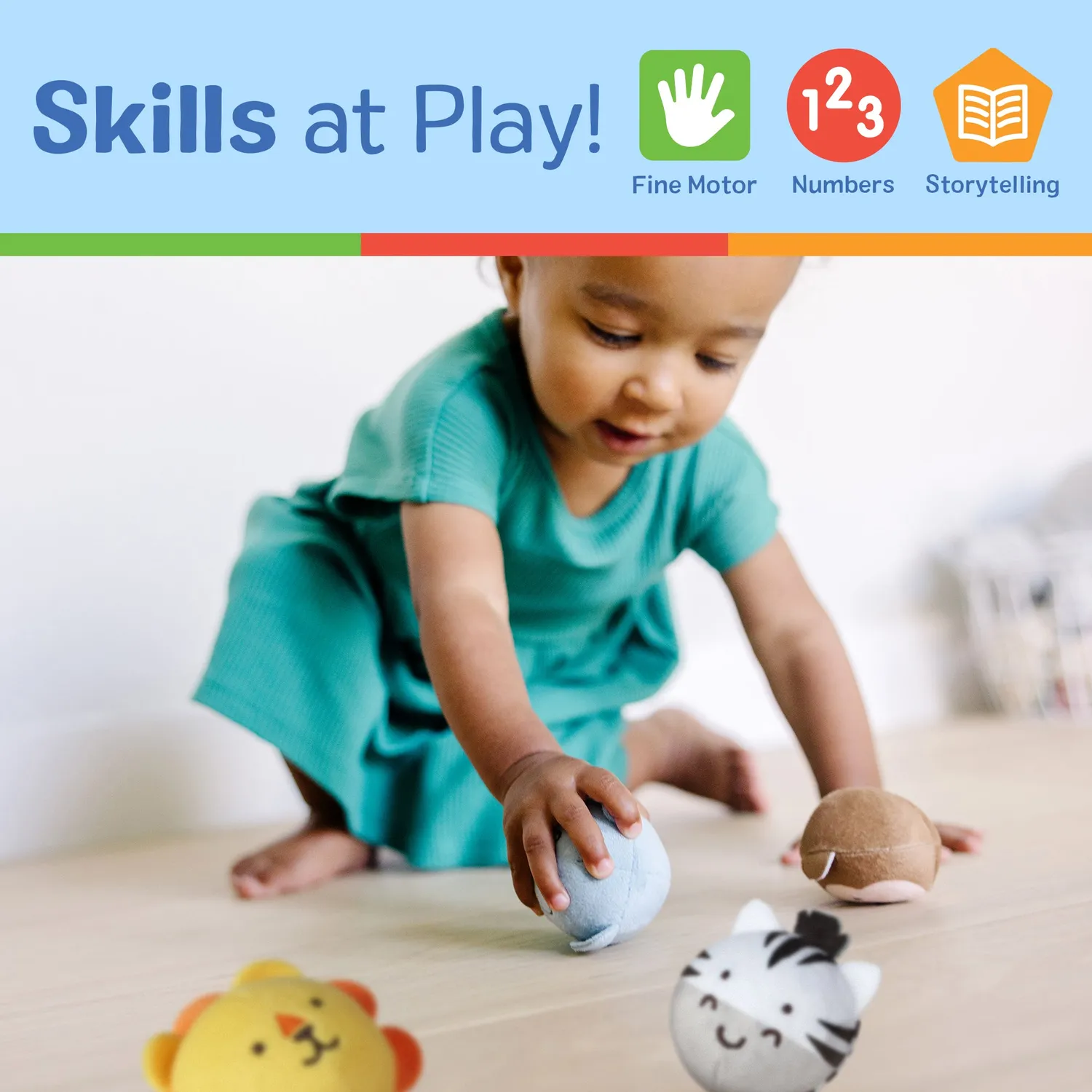 Melissa & Doug Rollables Safari Friends Rolltiere 4er Set für Babys