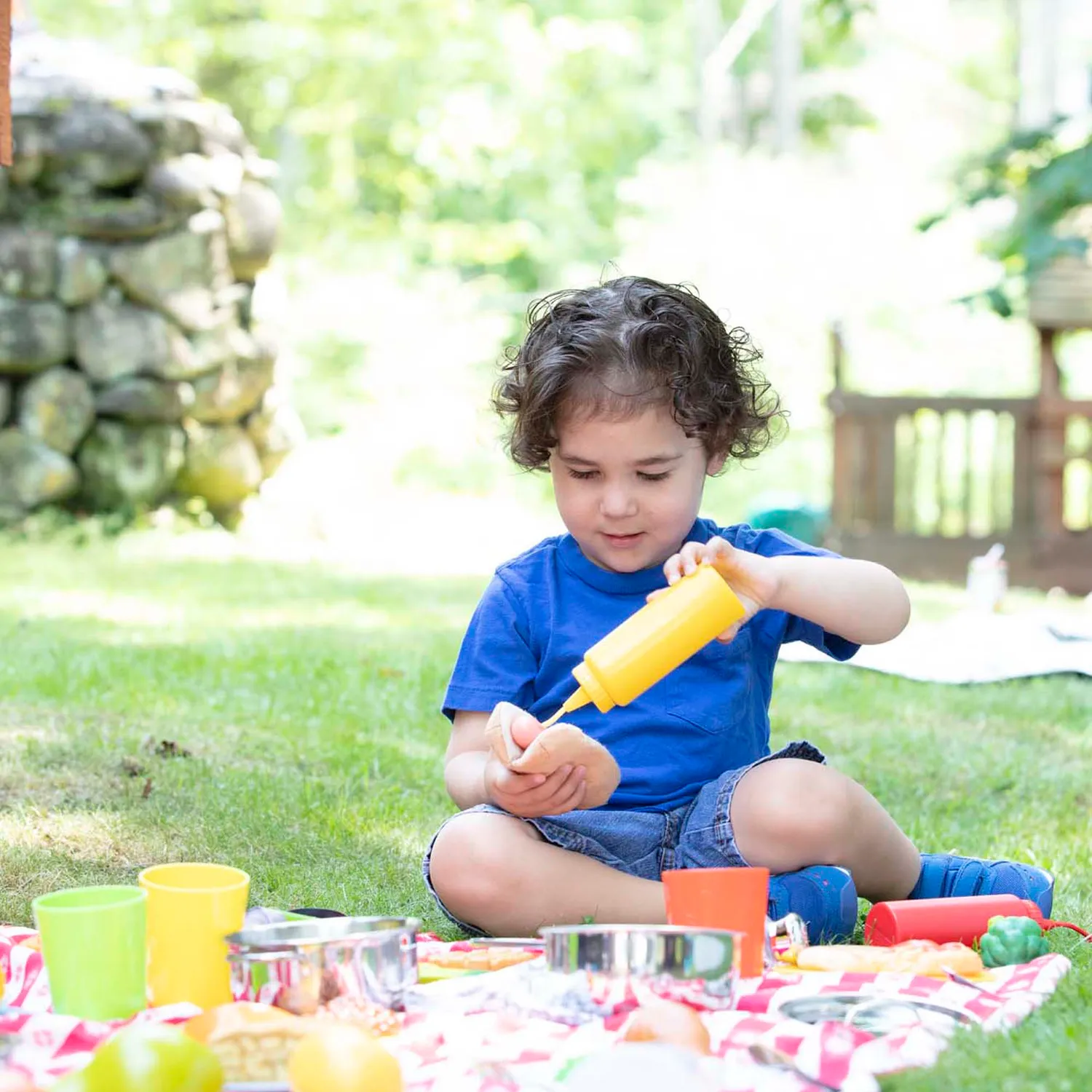 Melissa & Doug Condiments Spielset Spielküche 6-tlg Metallkorb