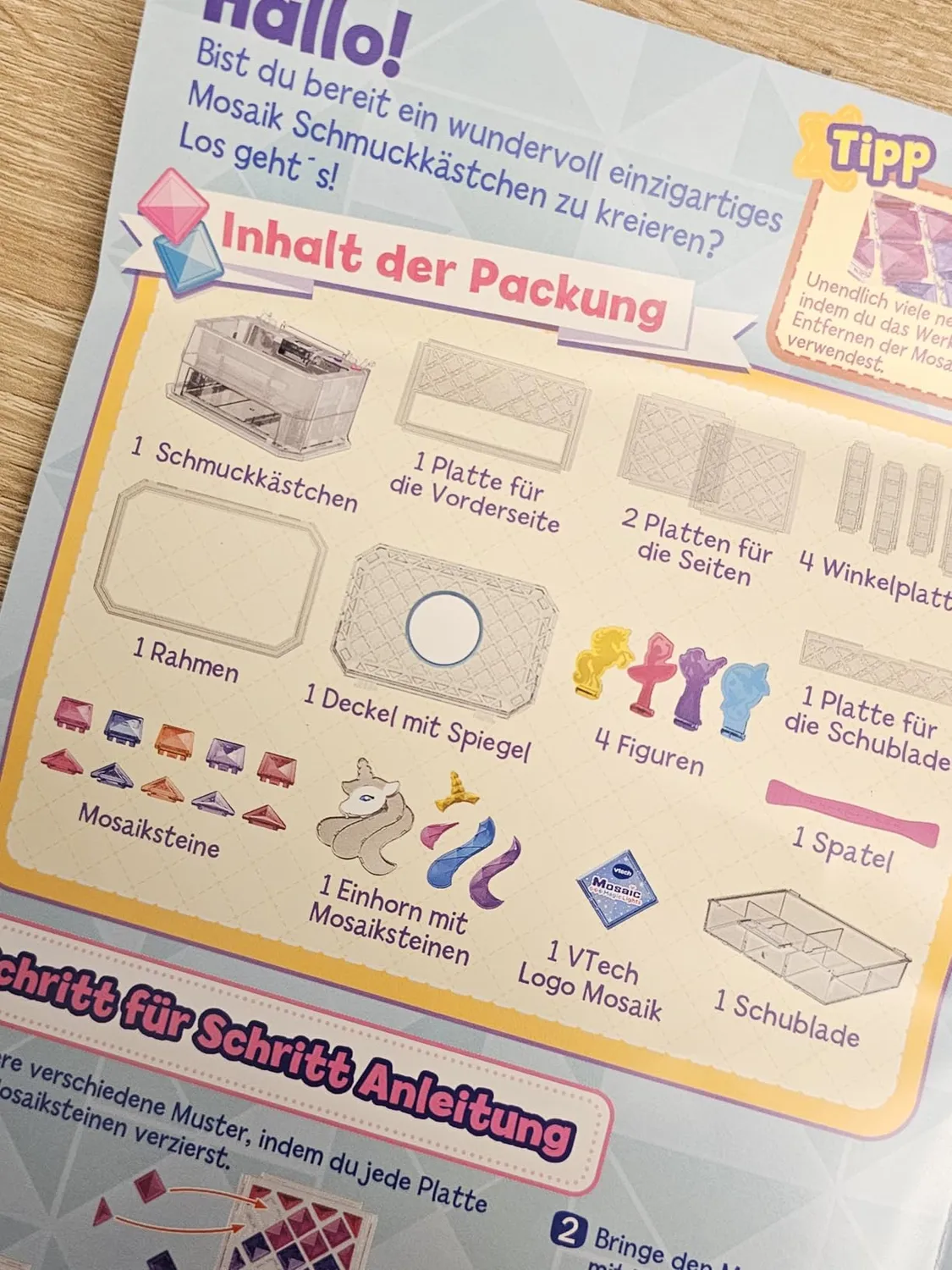 VTech Mosaic Magic Lights Schmuckkästchen 210 Steine Musik