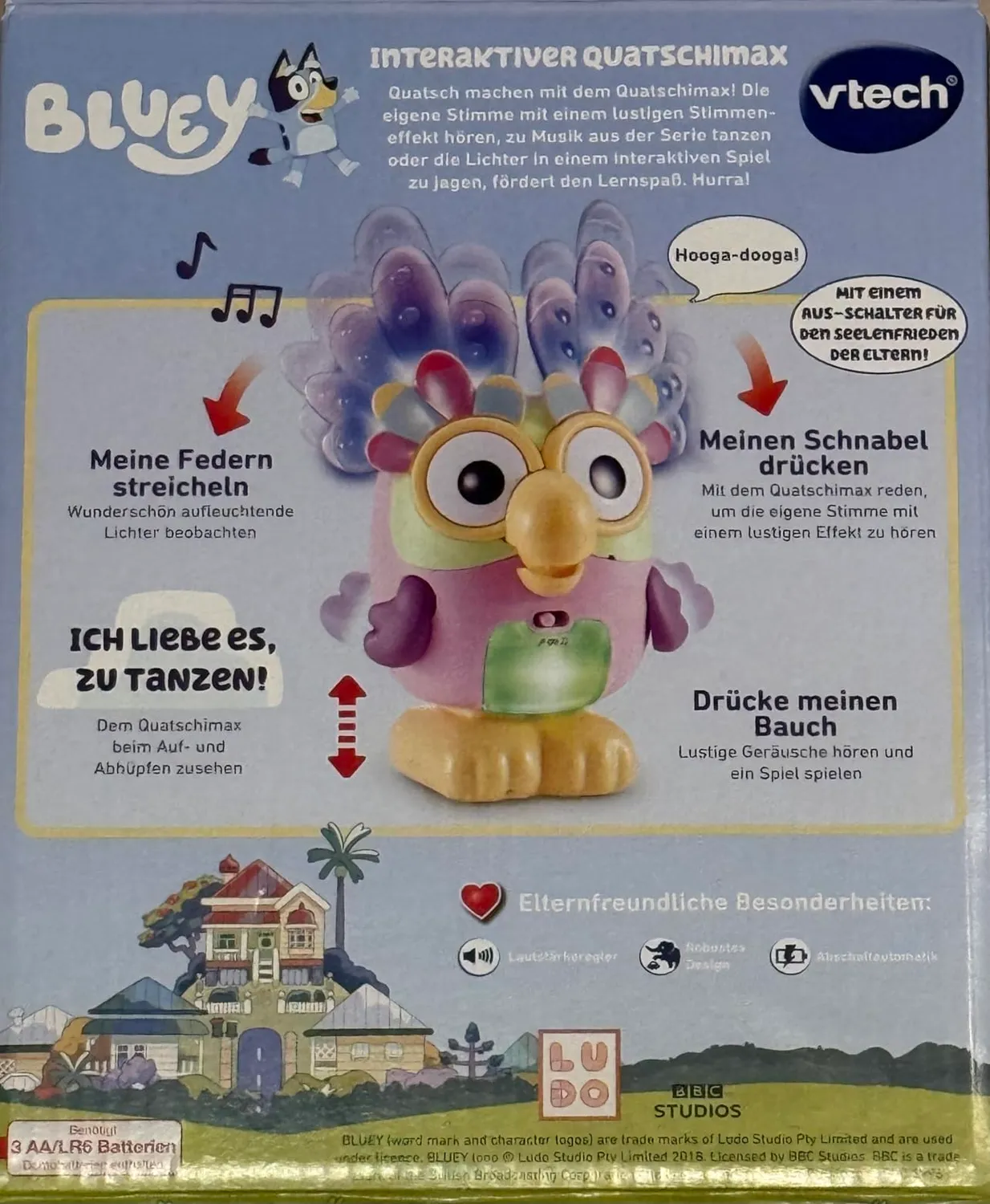 VTech Bluey Interaktiver Quatschimax Figur mit Musik