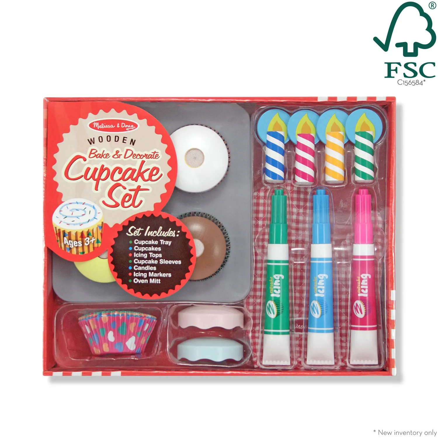 Melissa & Doug Bake & Decorate Cupcake Backset Holz 4er ab 3 J