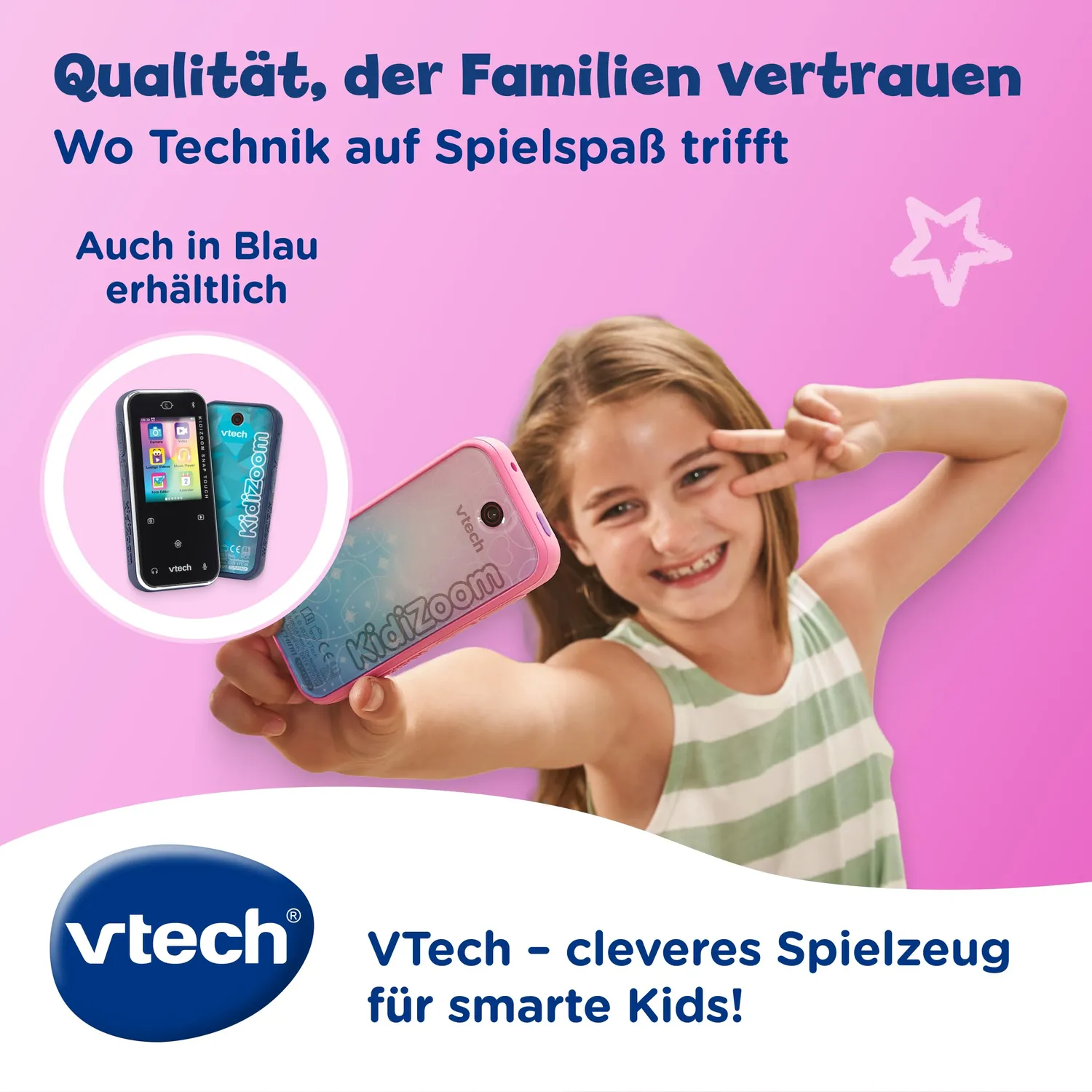 VTech KidiZoom Snap Touch Kinderkamera Pink 5MP Bluetooth