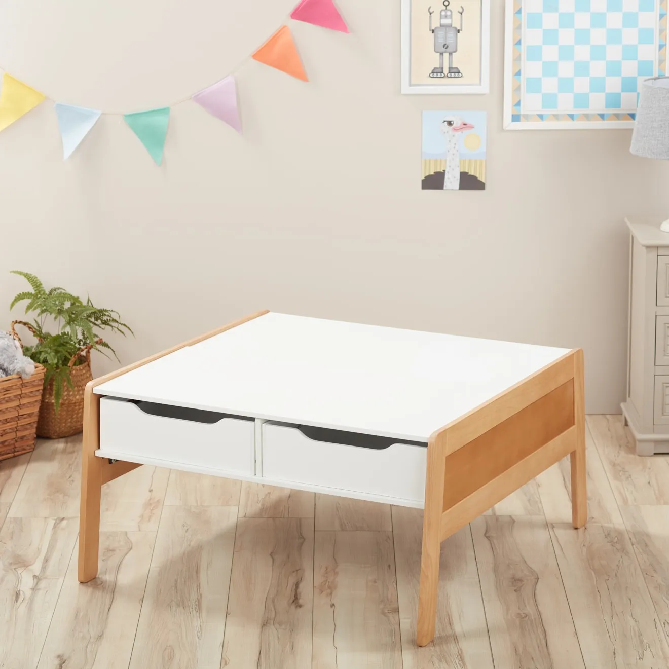 Melissa & Doug Wooden Art Activity Spieltisch Holz mit Boxen